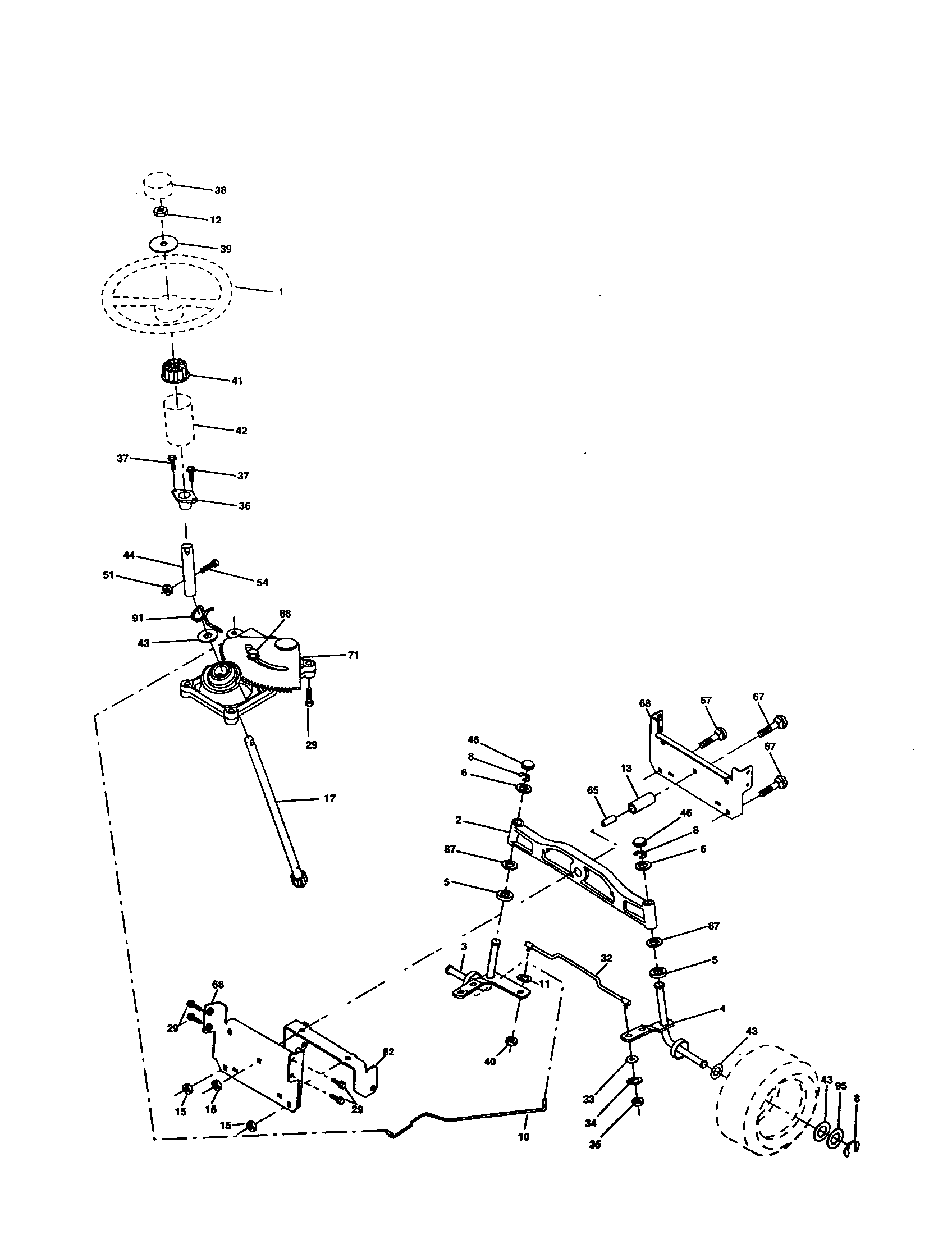 Craftsman 917277104 steering assembly diagram