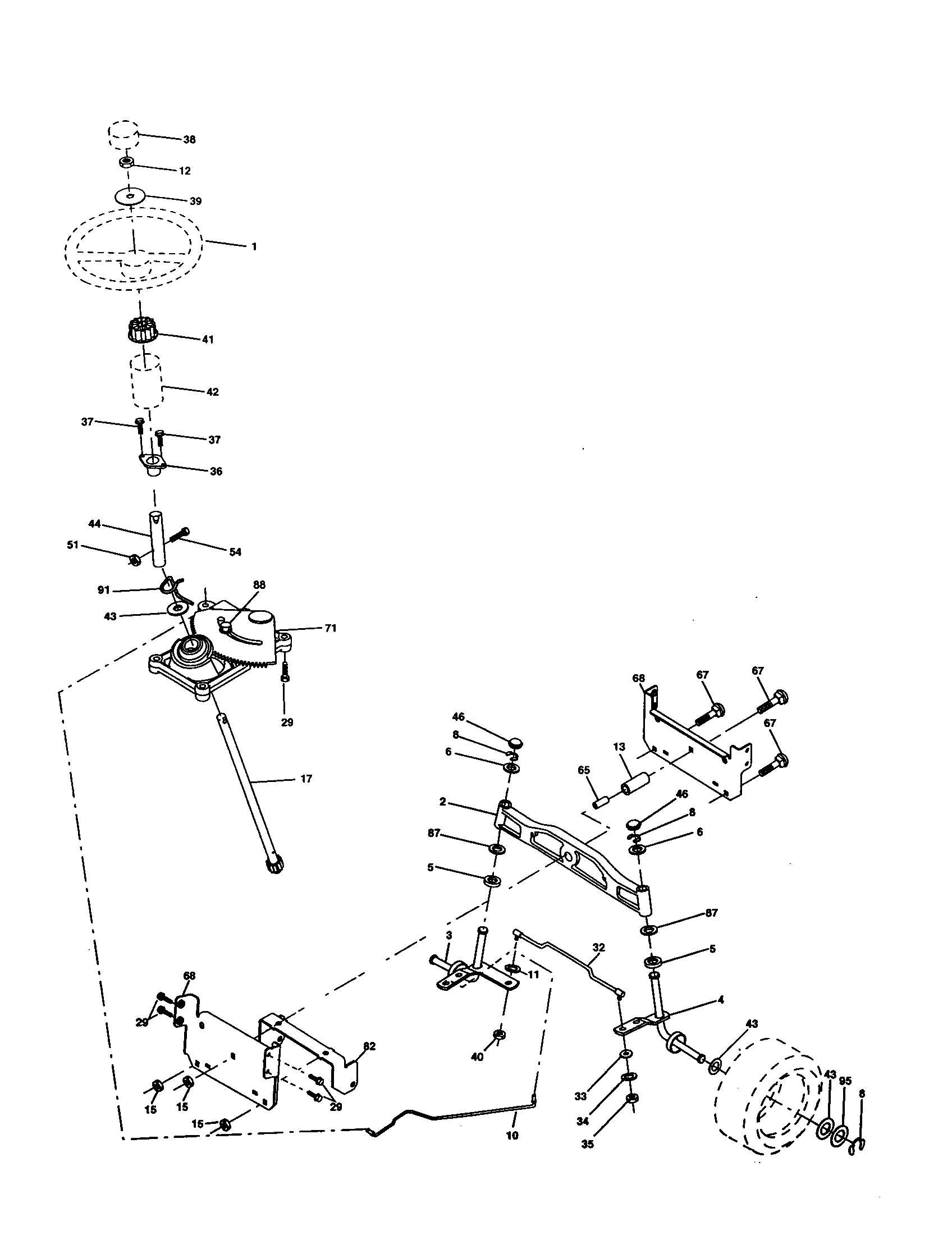 Craftsman 917277123 steering assembly diagram