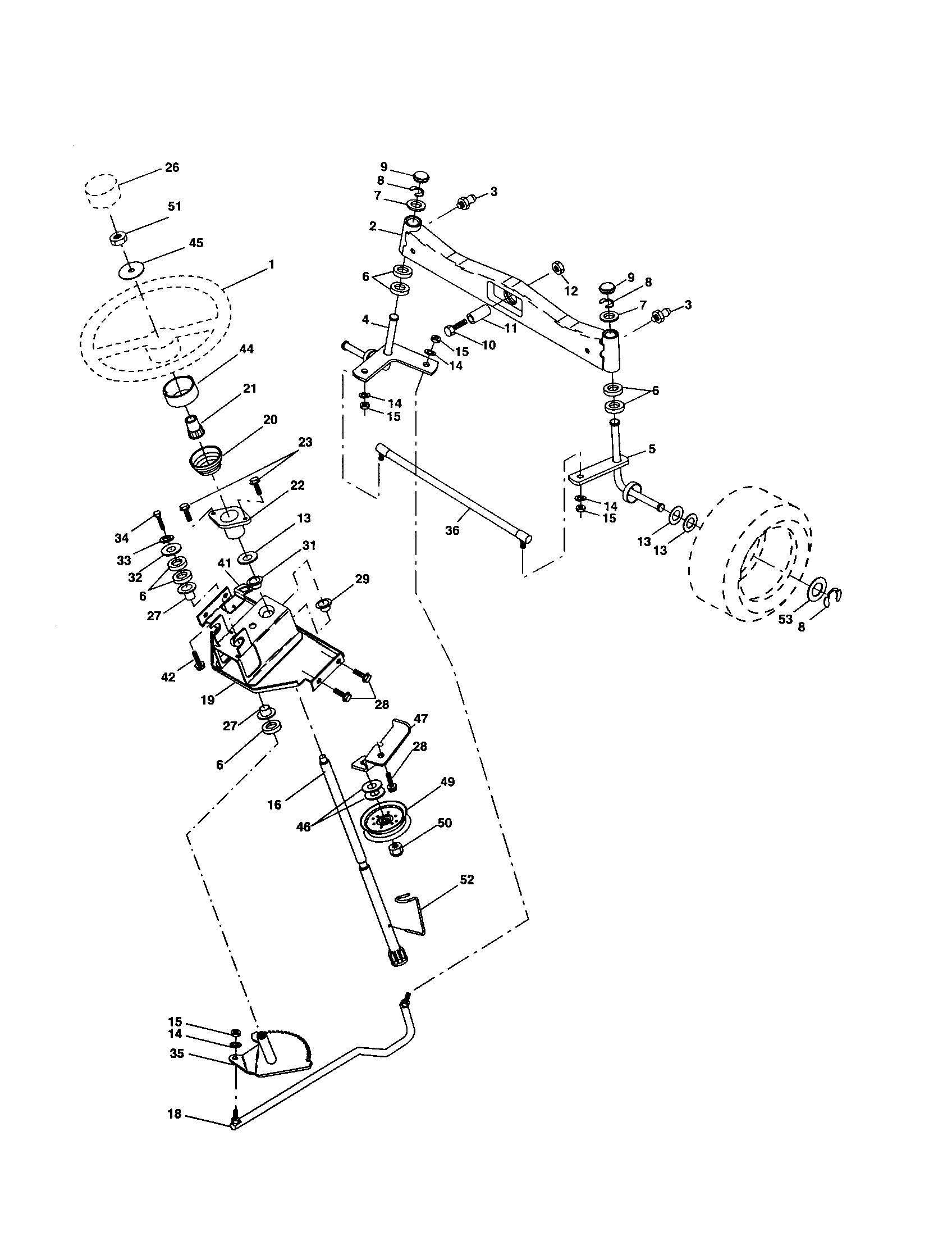 Husqvarna 917279040 steering assembly diagram