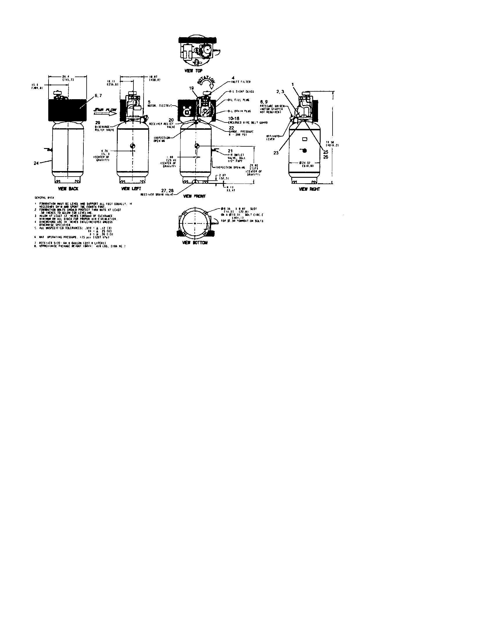 Ingersoll Rand TS4L5 tank/motor/base pump diagram
