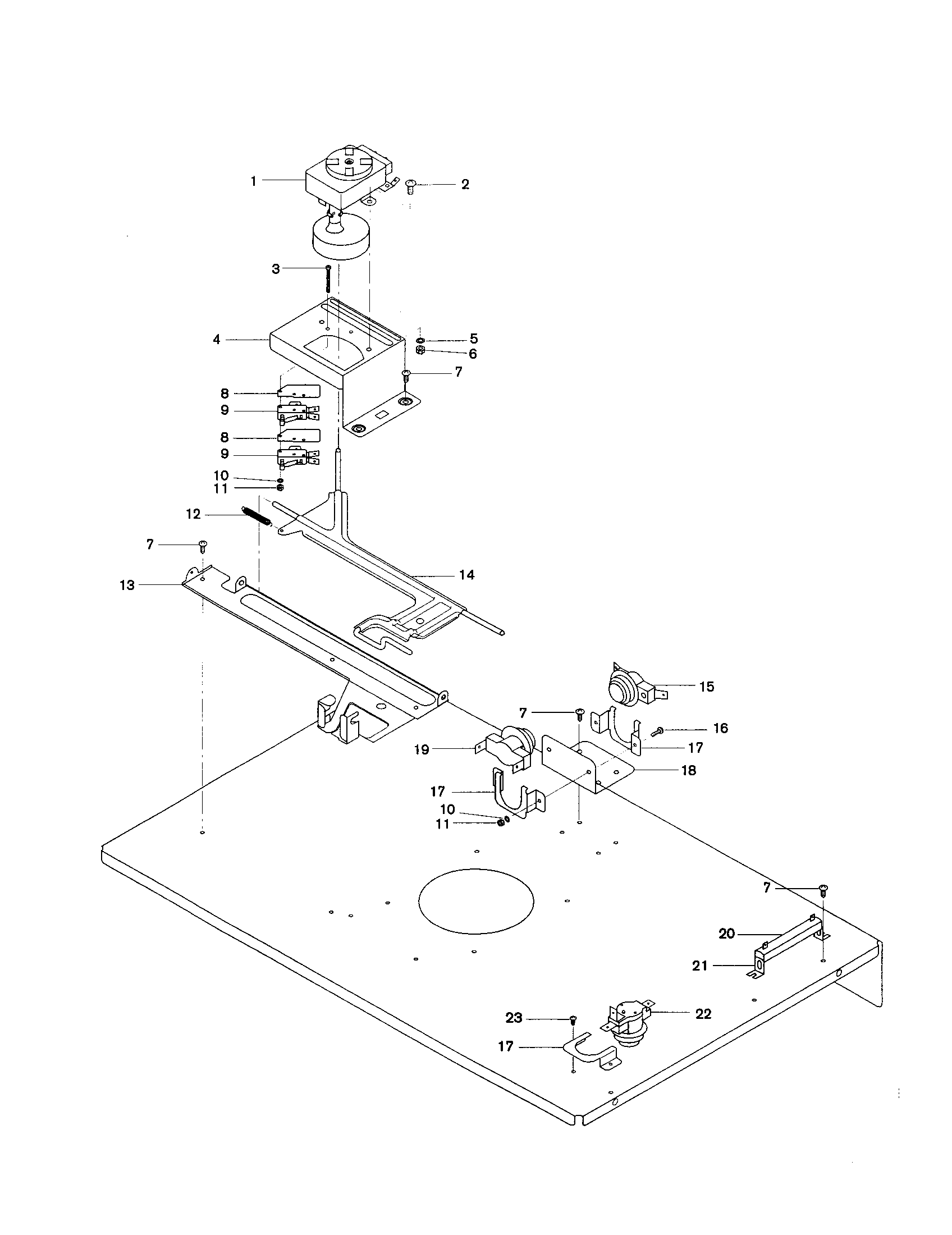 Bosch HBL532AUC internal top panel diagram