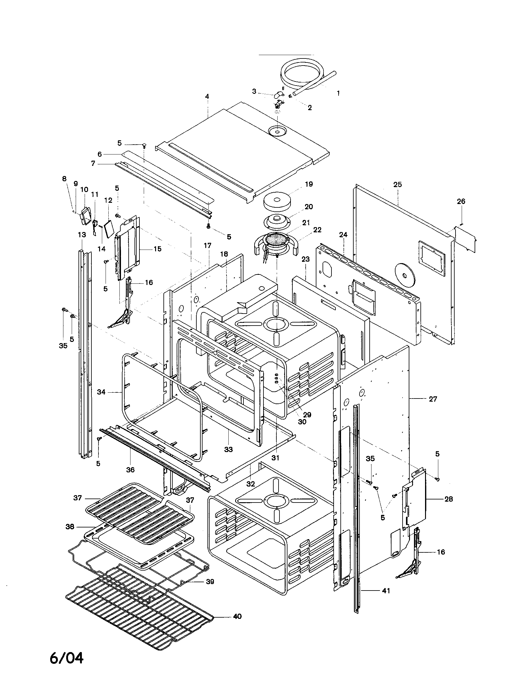 Bosch HBL555AUC body, upper diagram