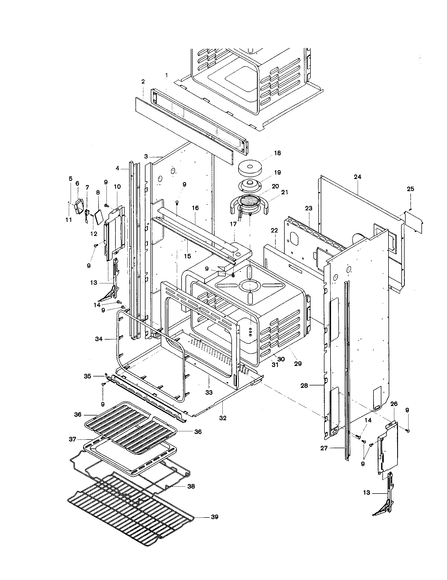 Bosch HBL555AUC body, lower diagram