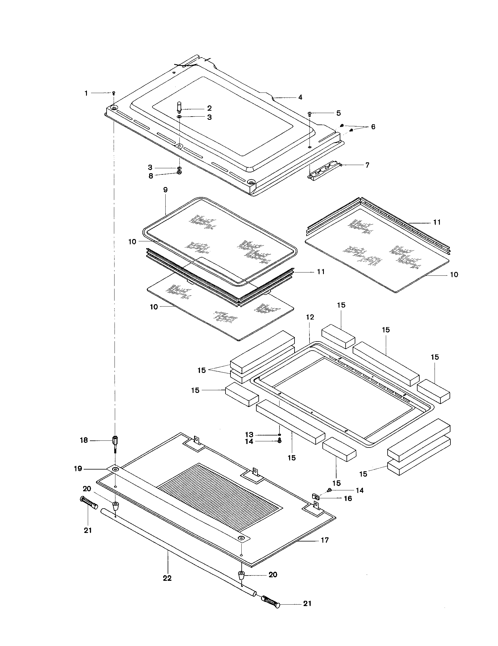 Bosch HBL555AUC door, upper and lower diagram