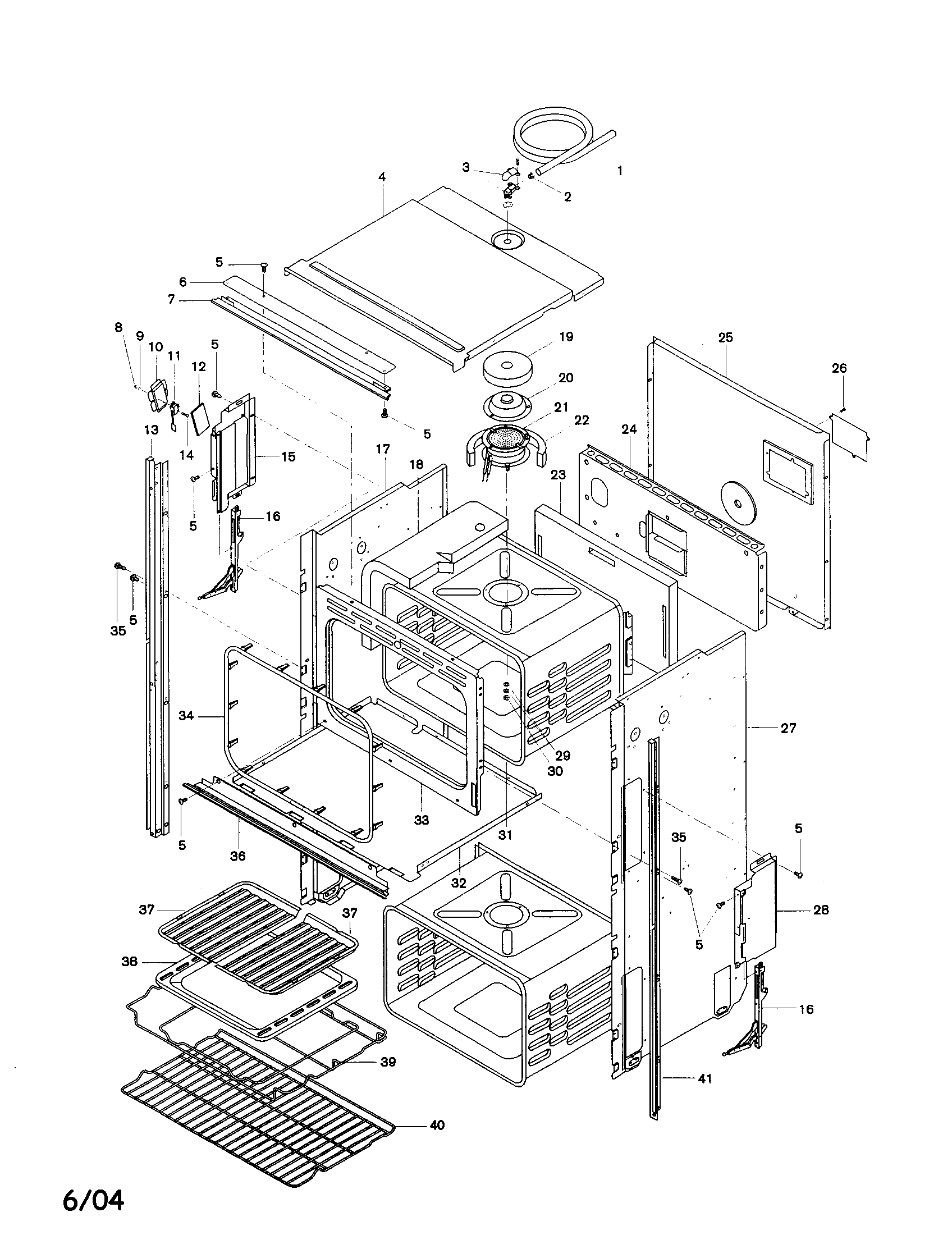 Bosch HBL565AUC body, upper diagram