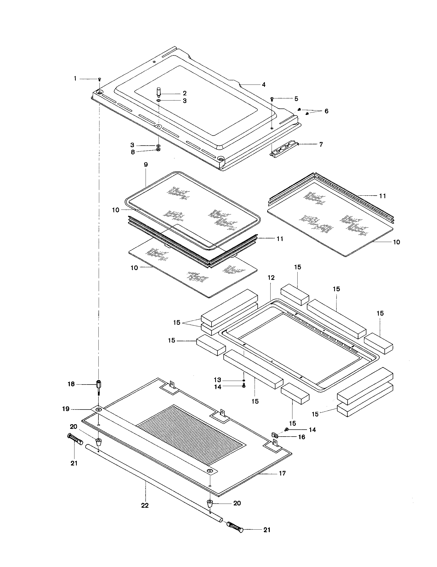 Bosch HBL565AUC door, upper and lower diagram