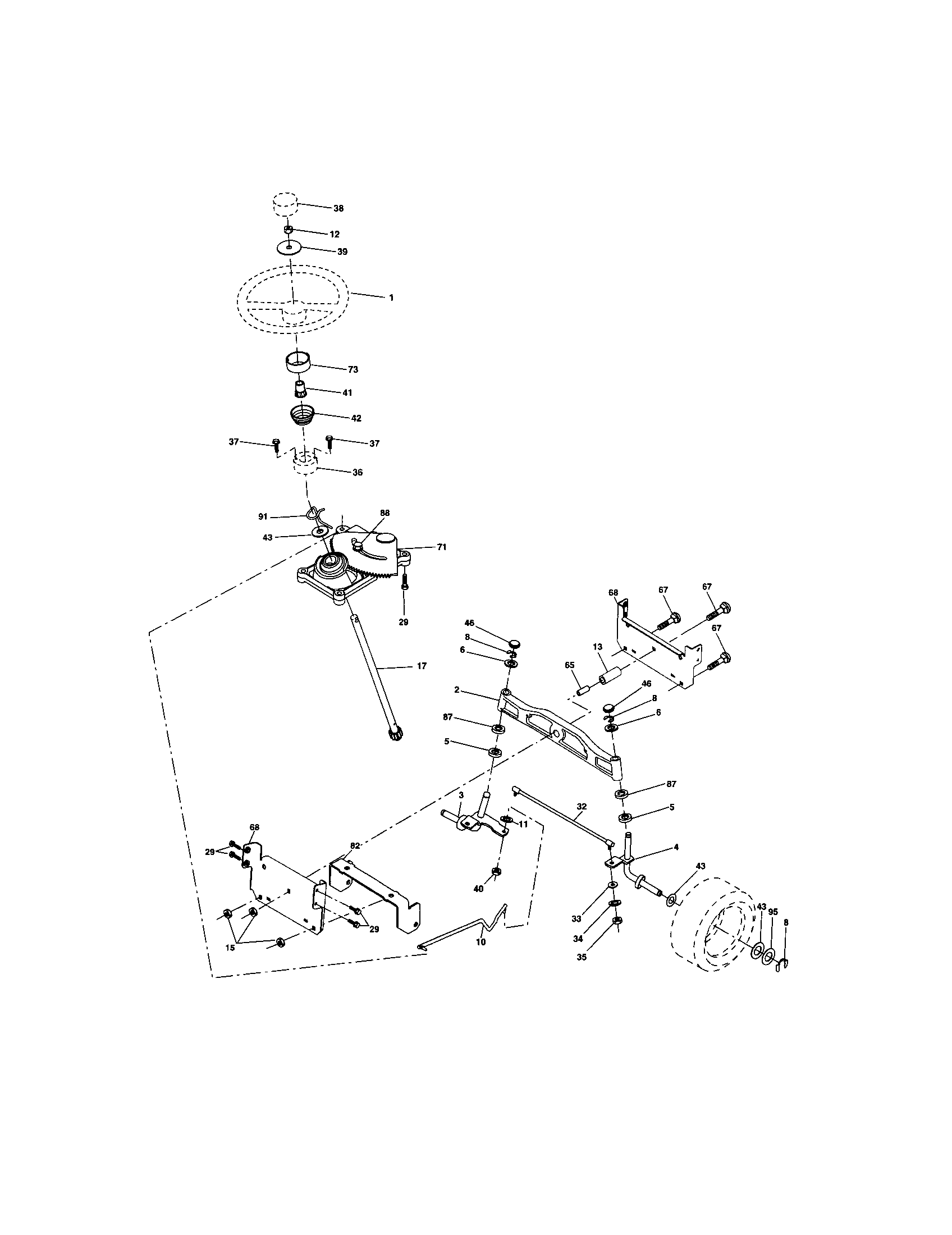 Craftsman 917274040 steering assembly diagram