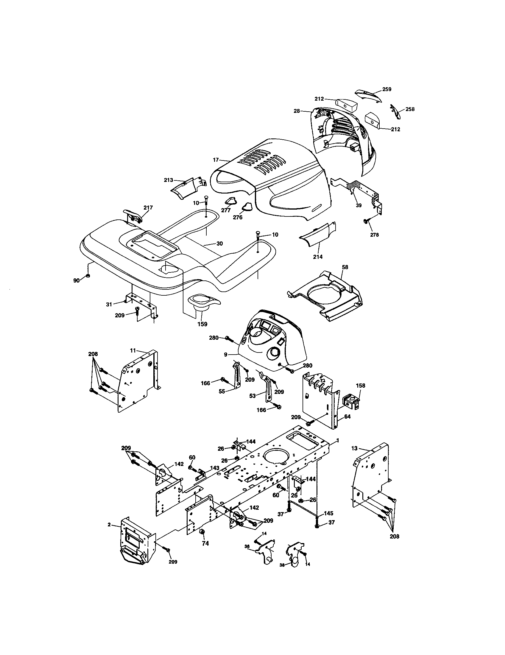 Husqvarna 917279020 chassis and enclosures diagram