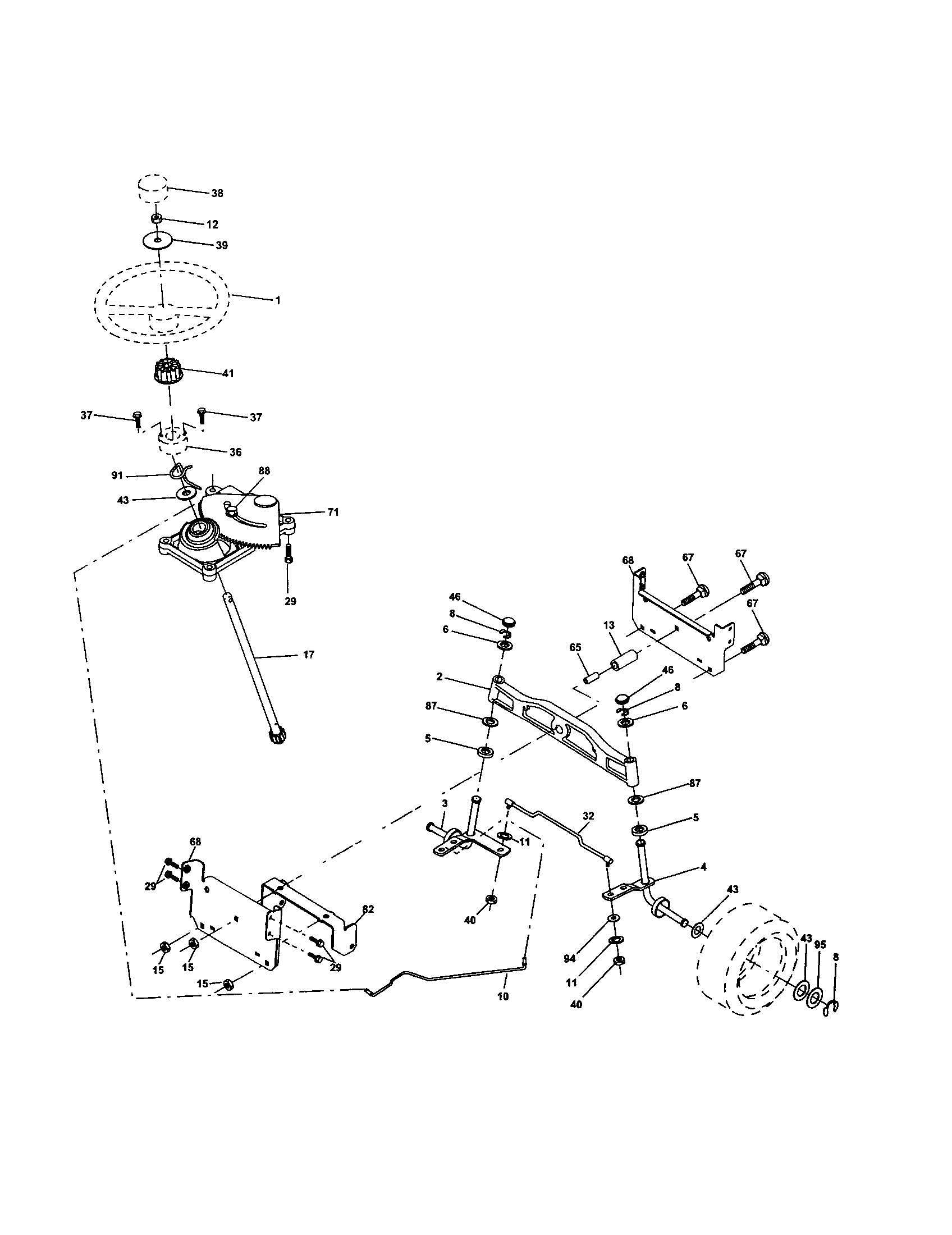 Husqvarna 917279020 steering assembly diagram
