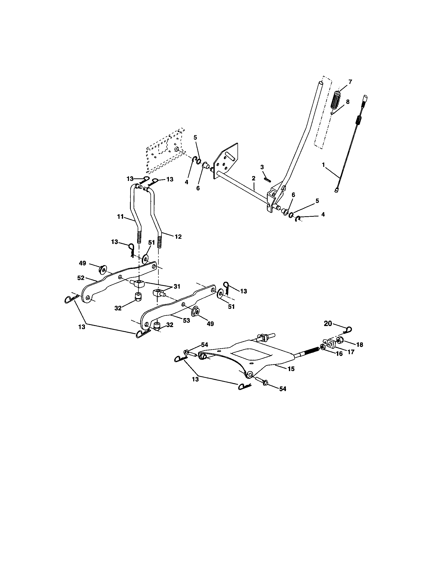 Husqvarna 917279020 mower lift diagram