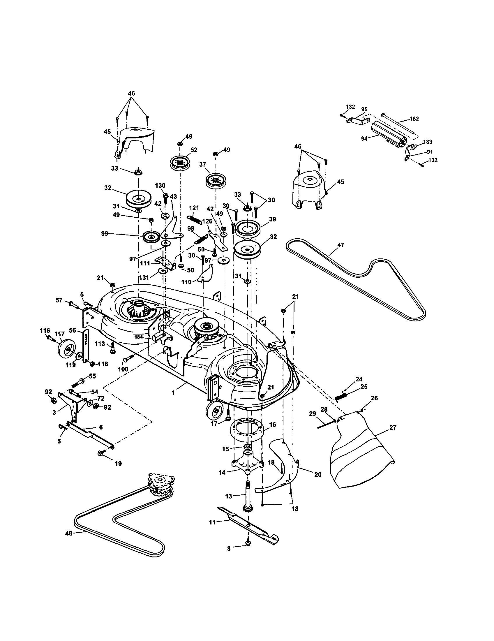 Husqvarna 917279020 mower deck diagram