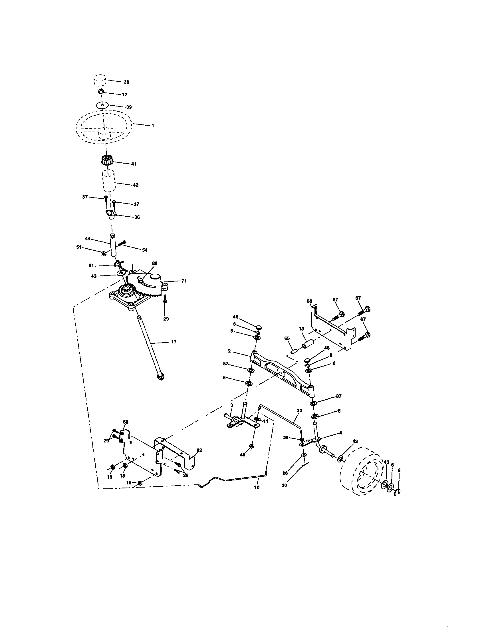Craftsman 917273754 steering assembly diagram