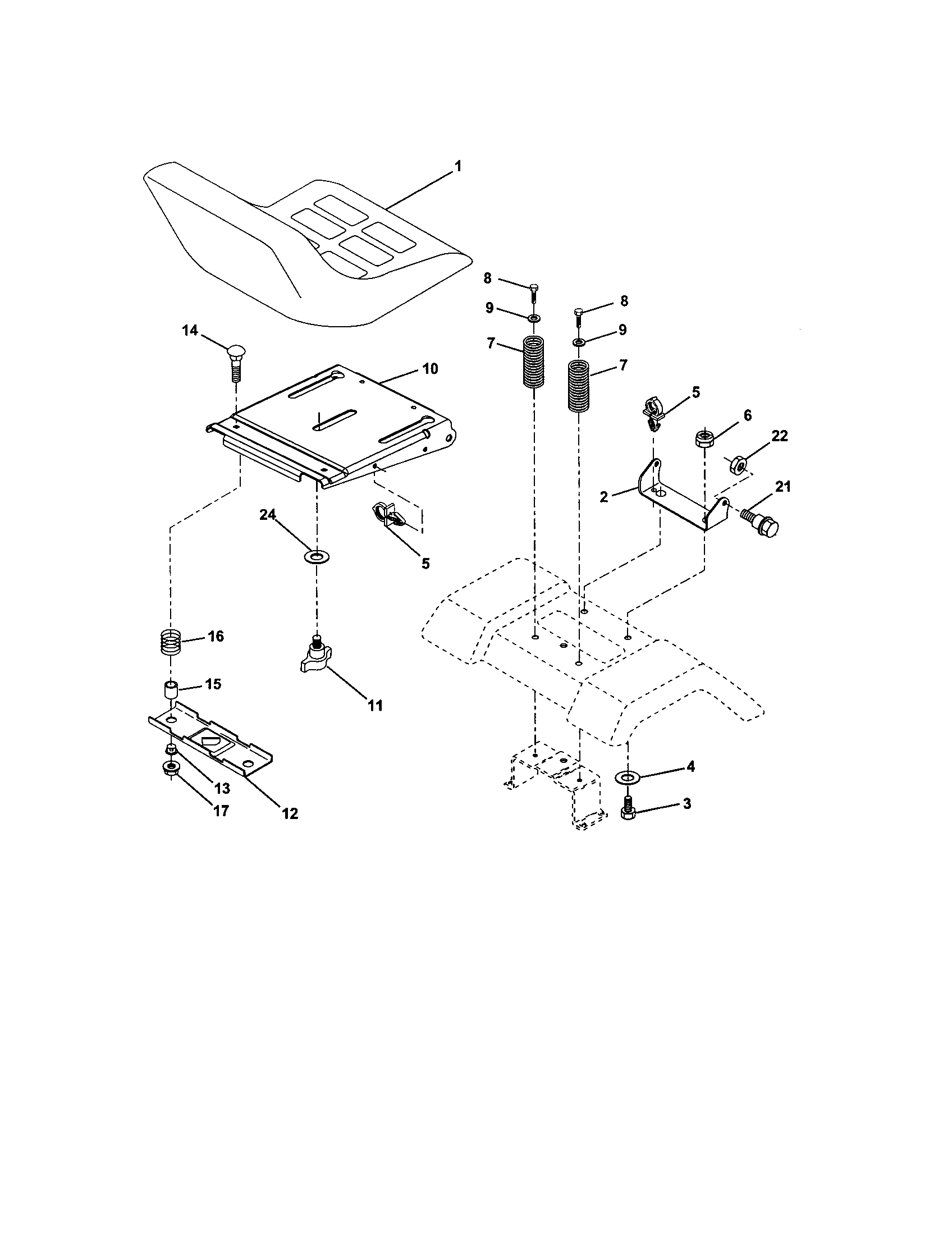 Craftsman 917273754 seat assembly diagram