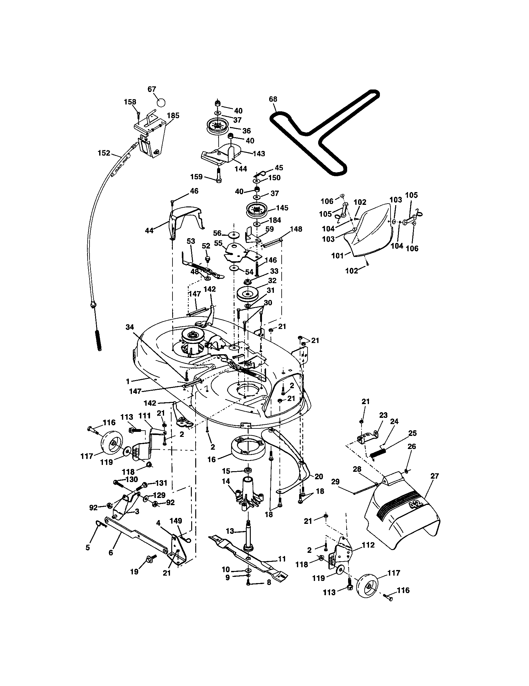 Craftsman 917273754 mower deck diagram
