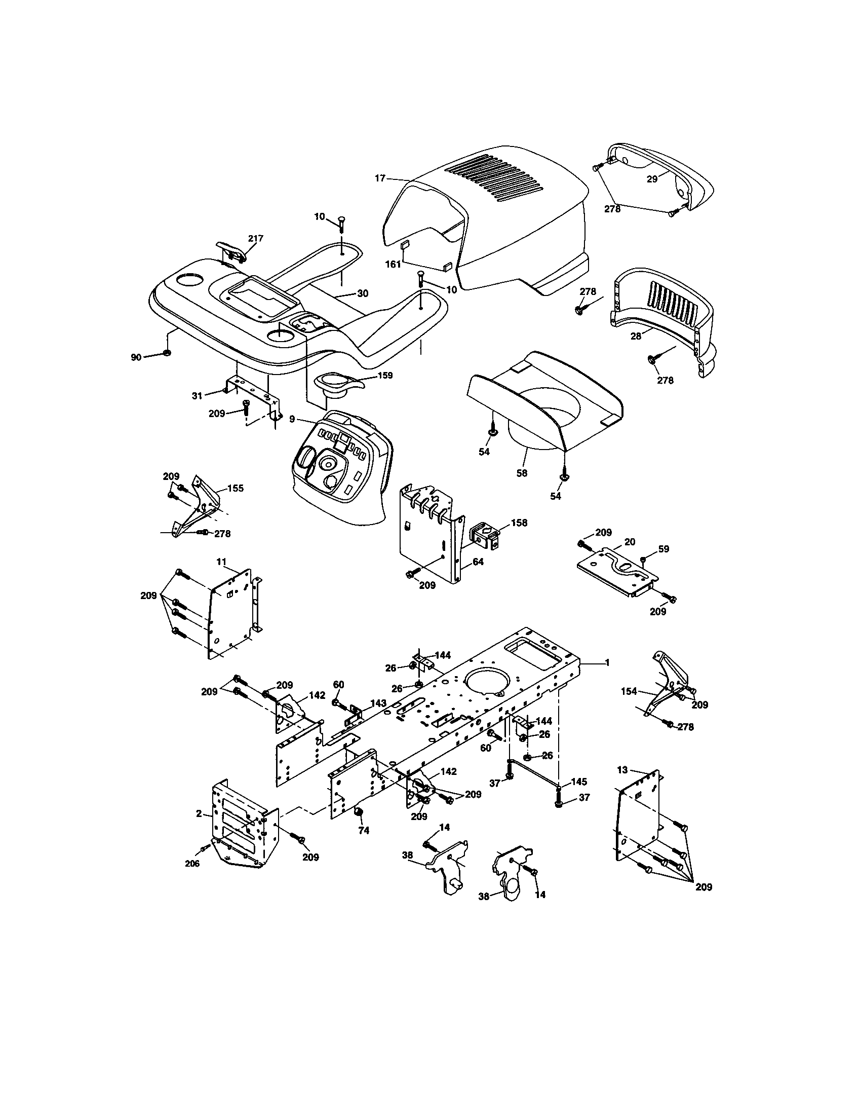 Craftsman 917273638 chassis and enclosures diagram