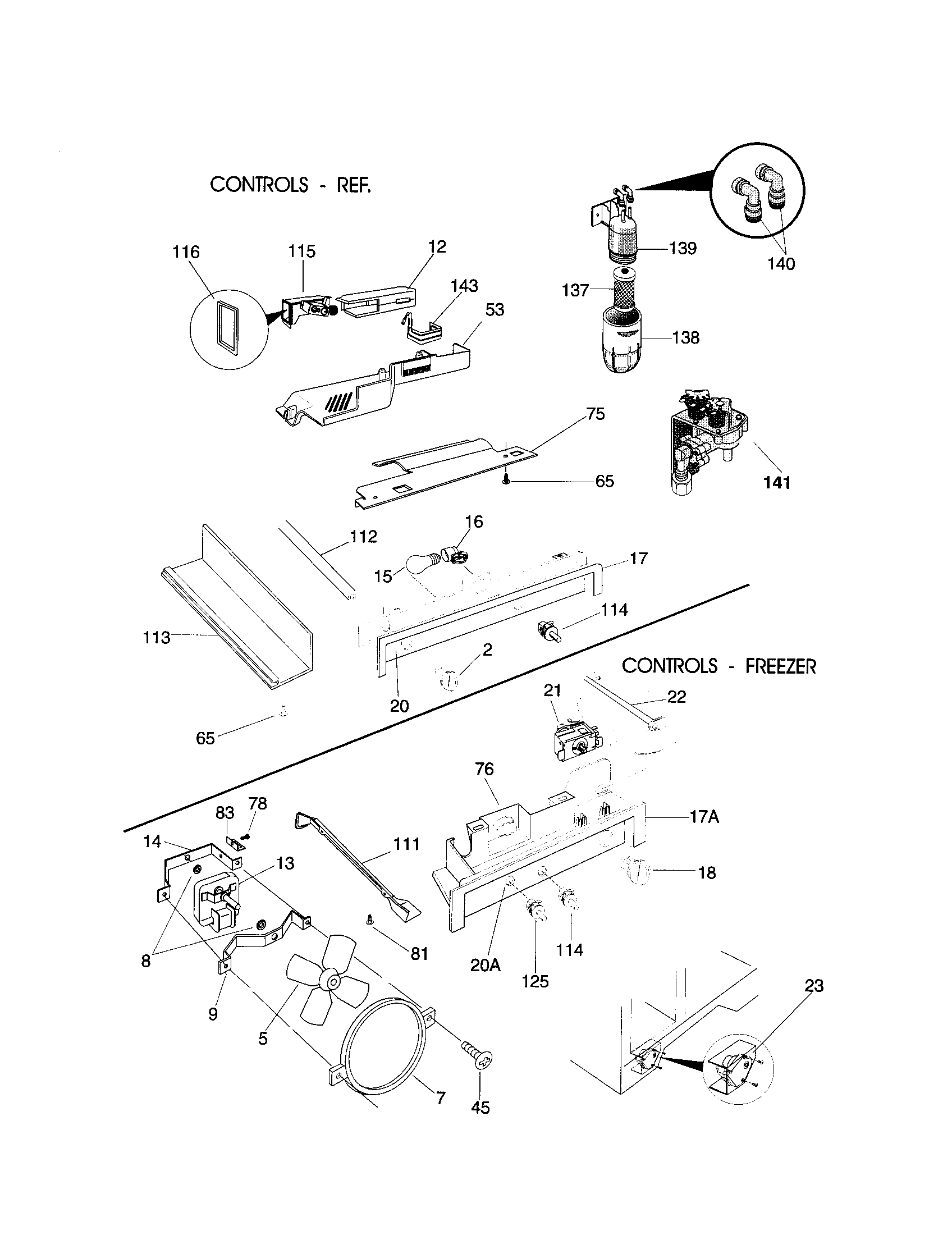 Frigidaire FRS23ZTJQ0 controls diagram