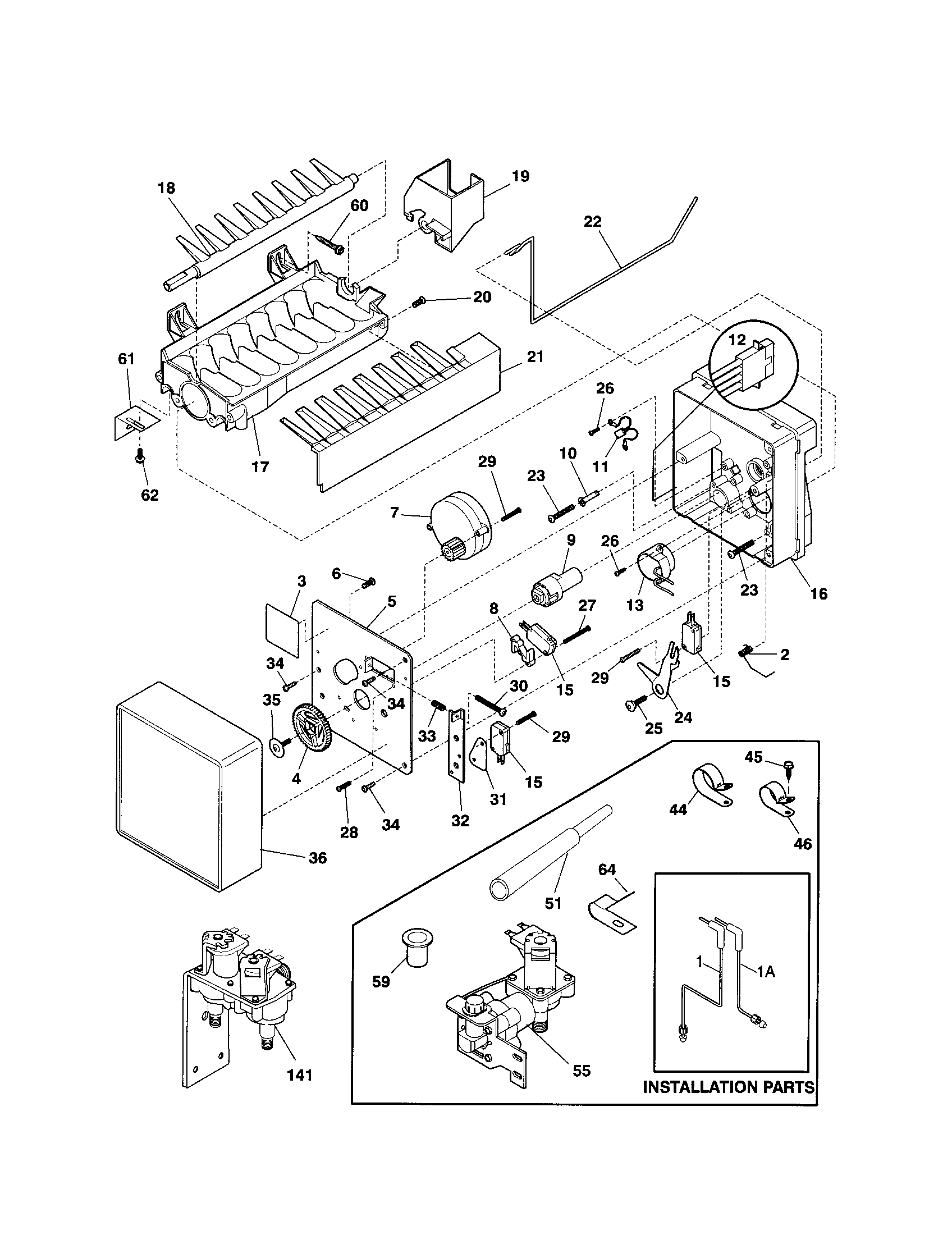 Frigidaire FRS23ZTJQ1 ice maker diagram