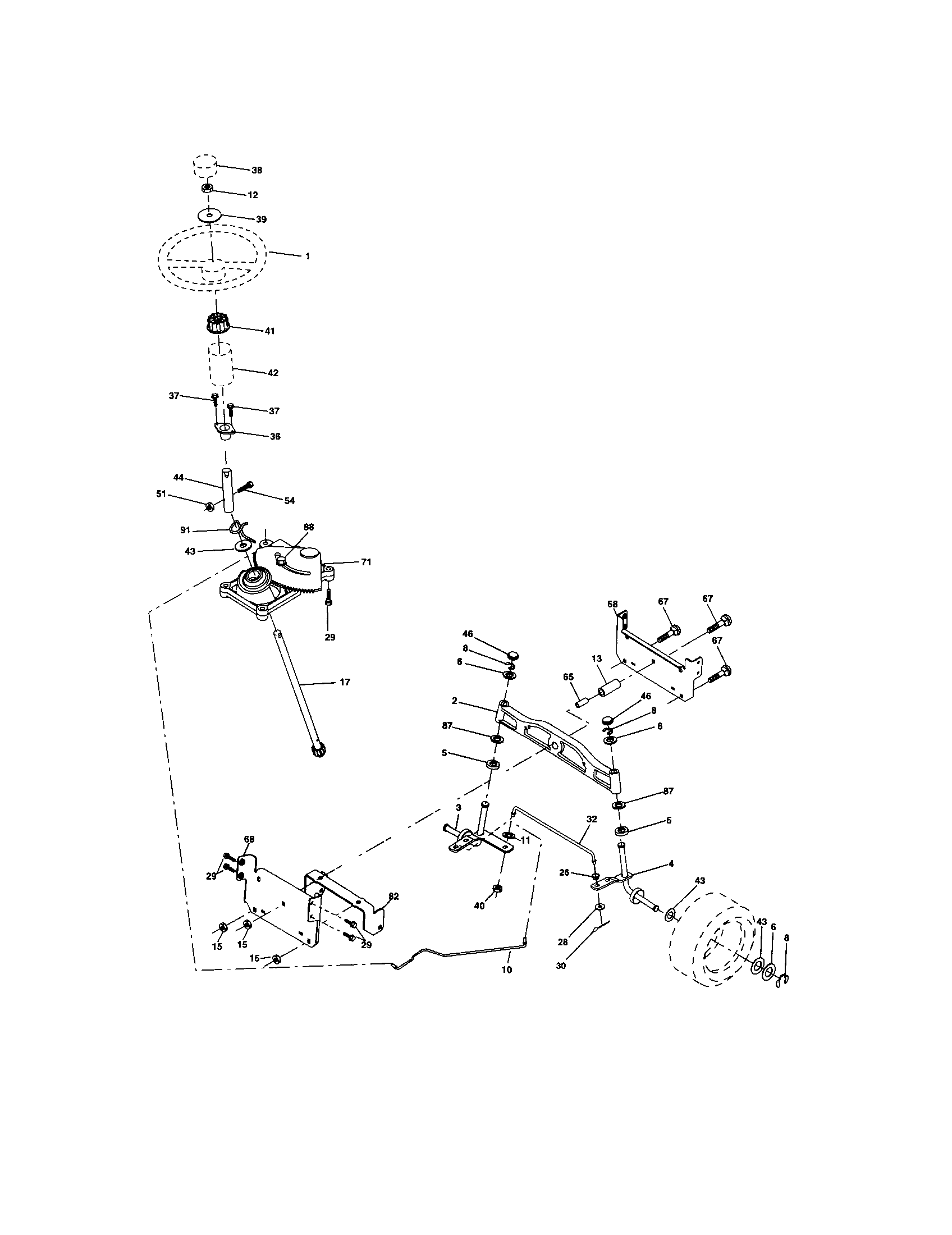 Craftsman 917273755 steering assembly diagram