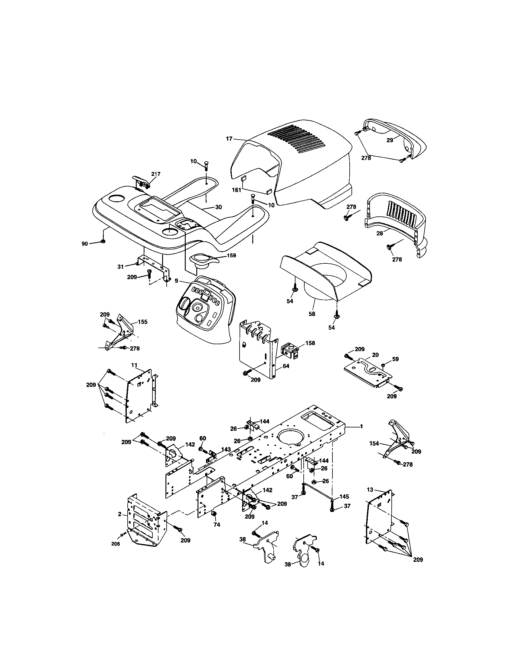 Craftsman 9172736404 chassis and enclosure diagram