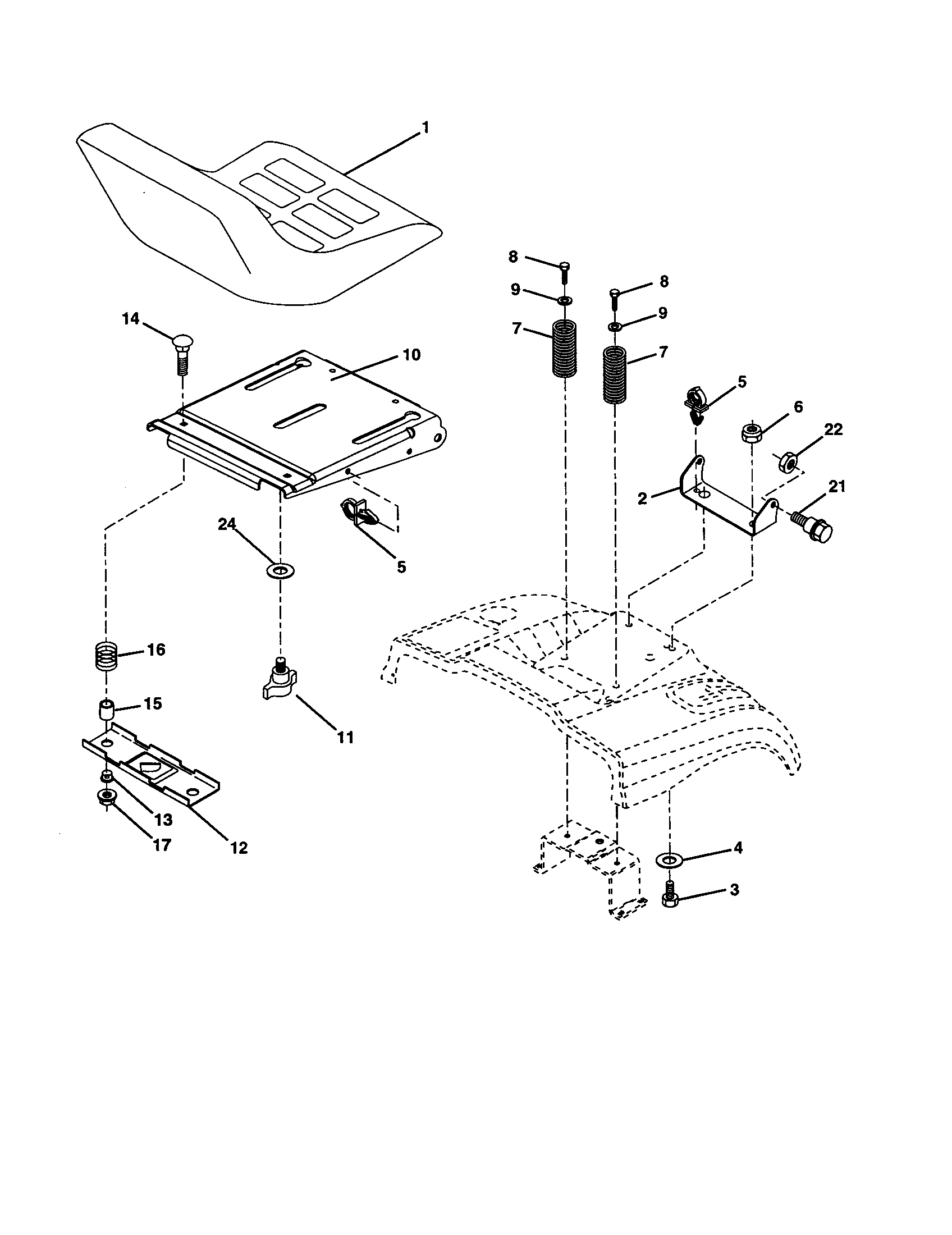 Craftsman 917277170 seat assembly diagram
