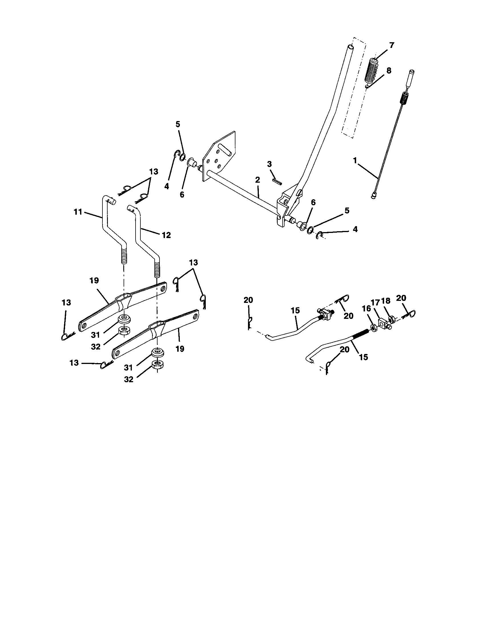 Craftsman 917277170 mower lift diagram