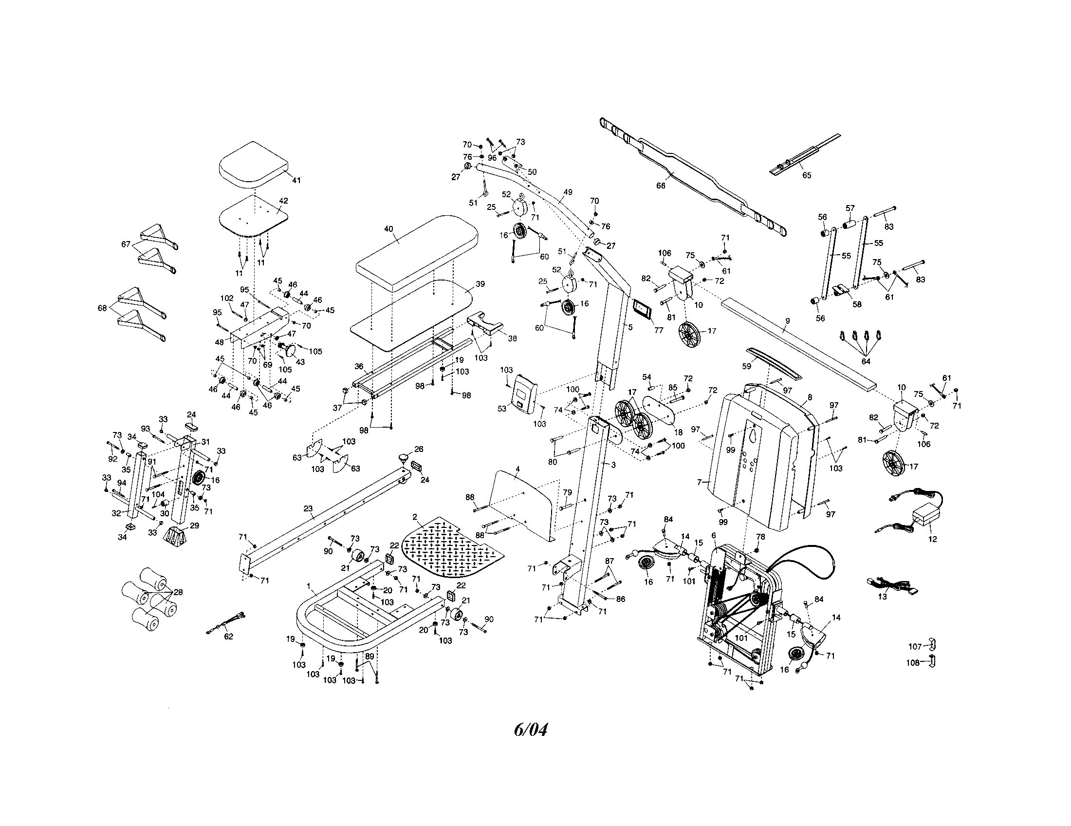 Weider WESY68632 weight system diagram