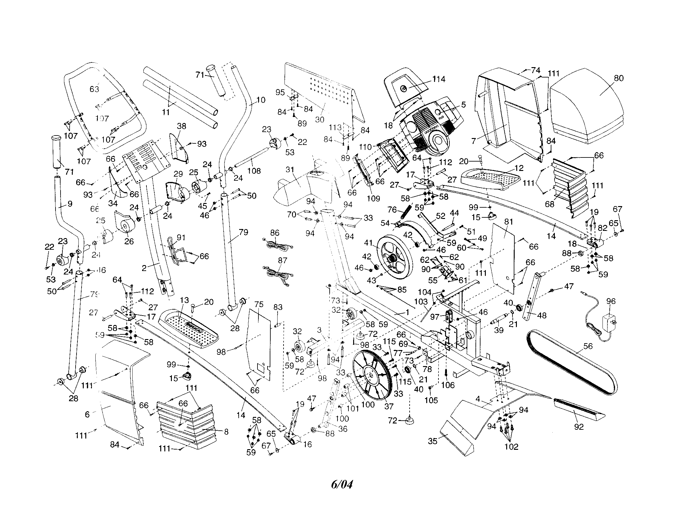Proform PFEL91030 elliptical diagram