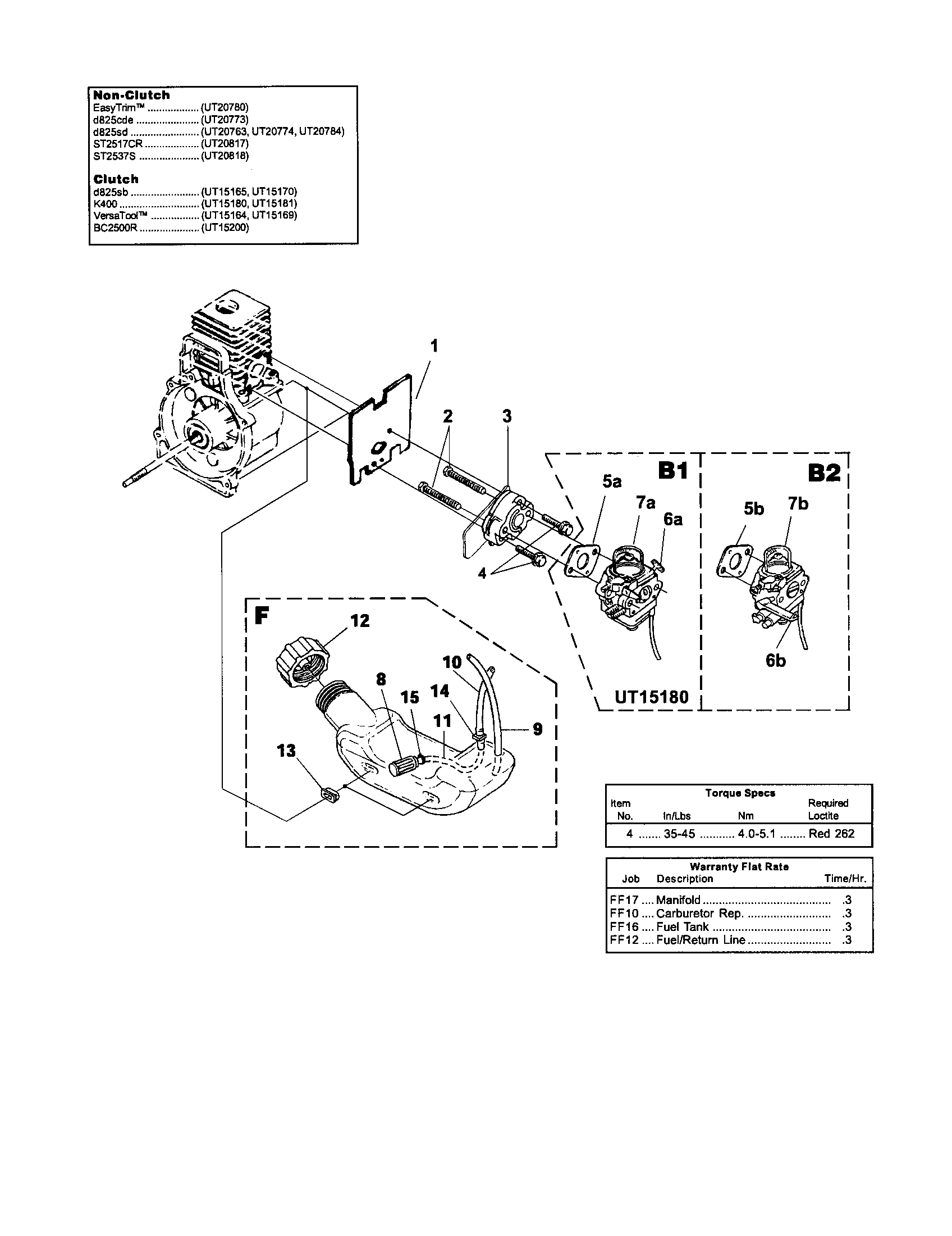 Homelite UT20817 carburetor/fuel tank diagram