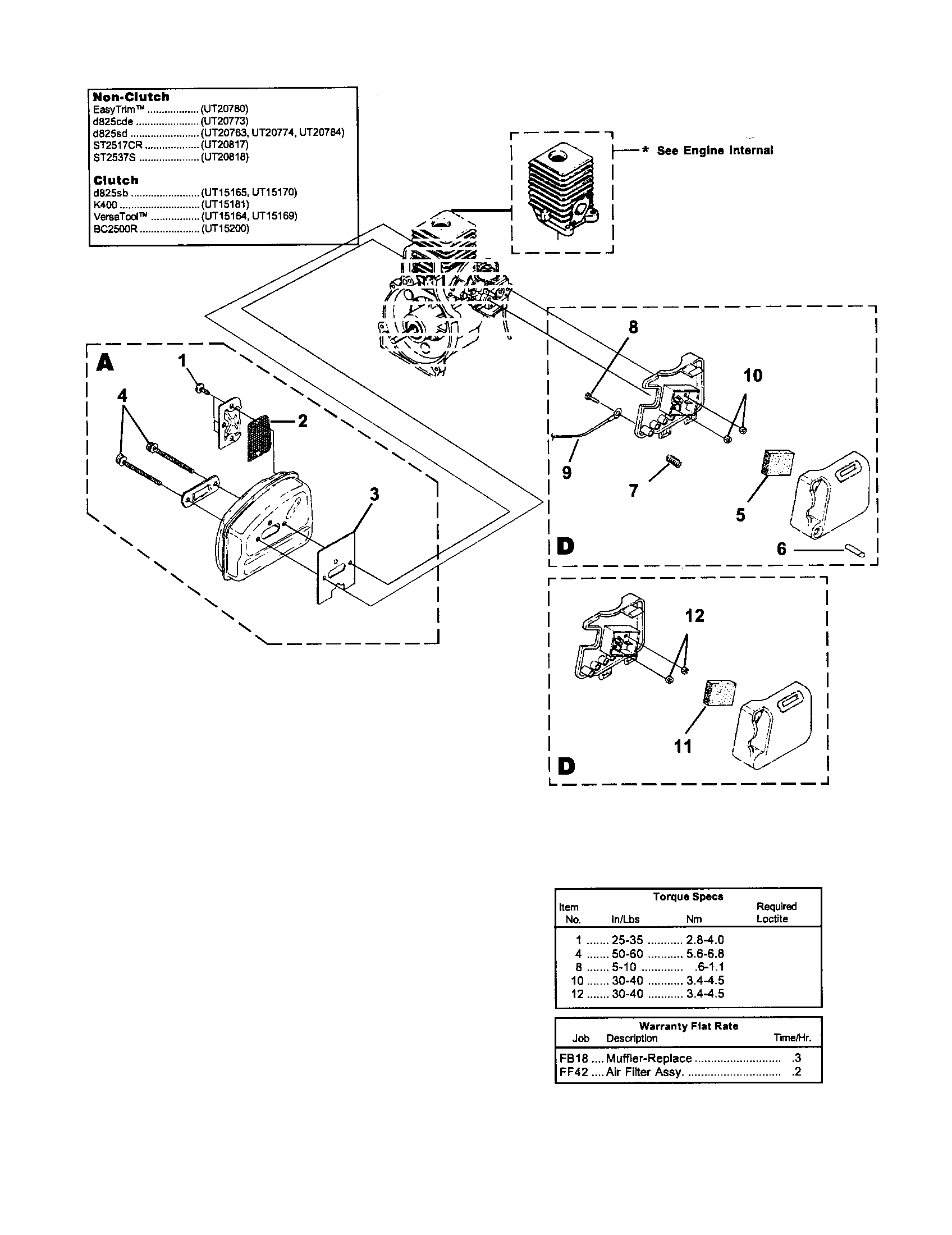 Homelite UT20817 muffler/air cleaner diagram