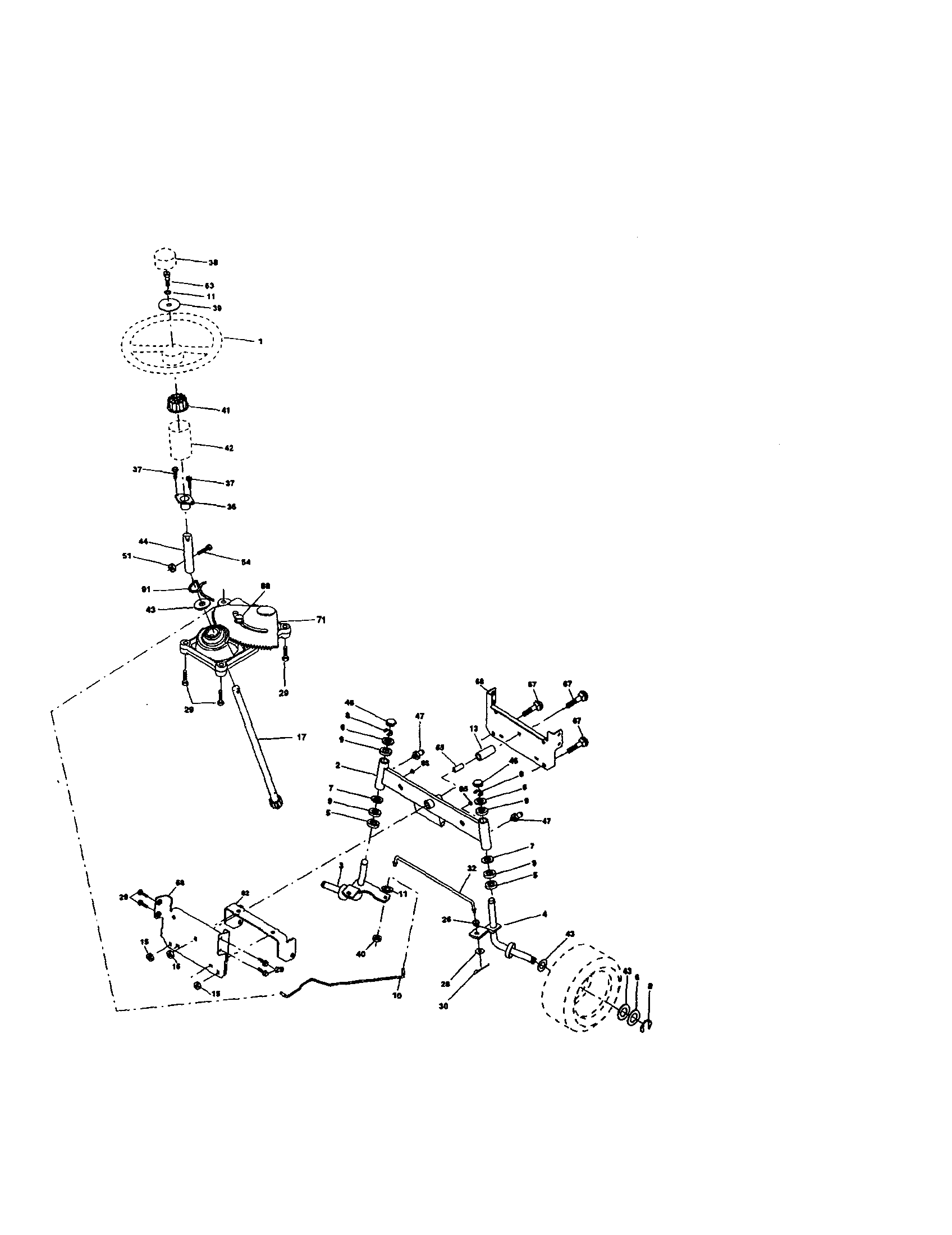 Craftsman 917271065 steering assembly diagram