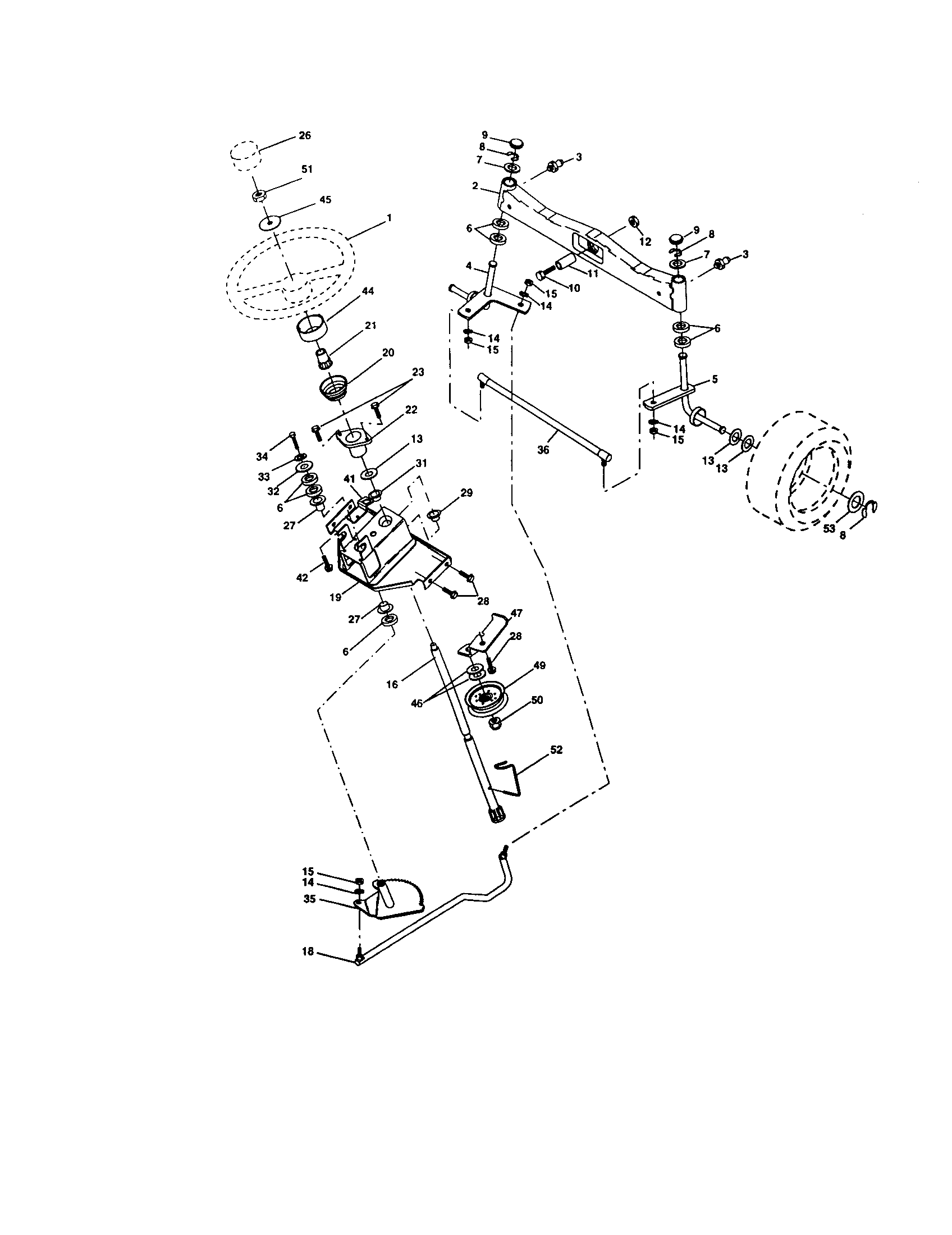 Craftsman 917276080 steering diagram