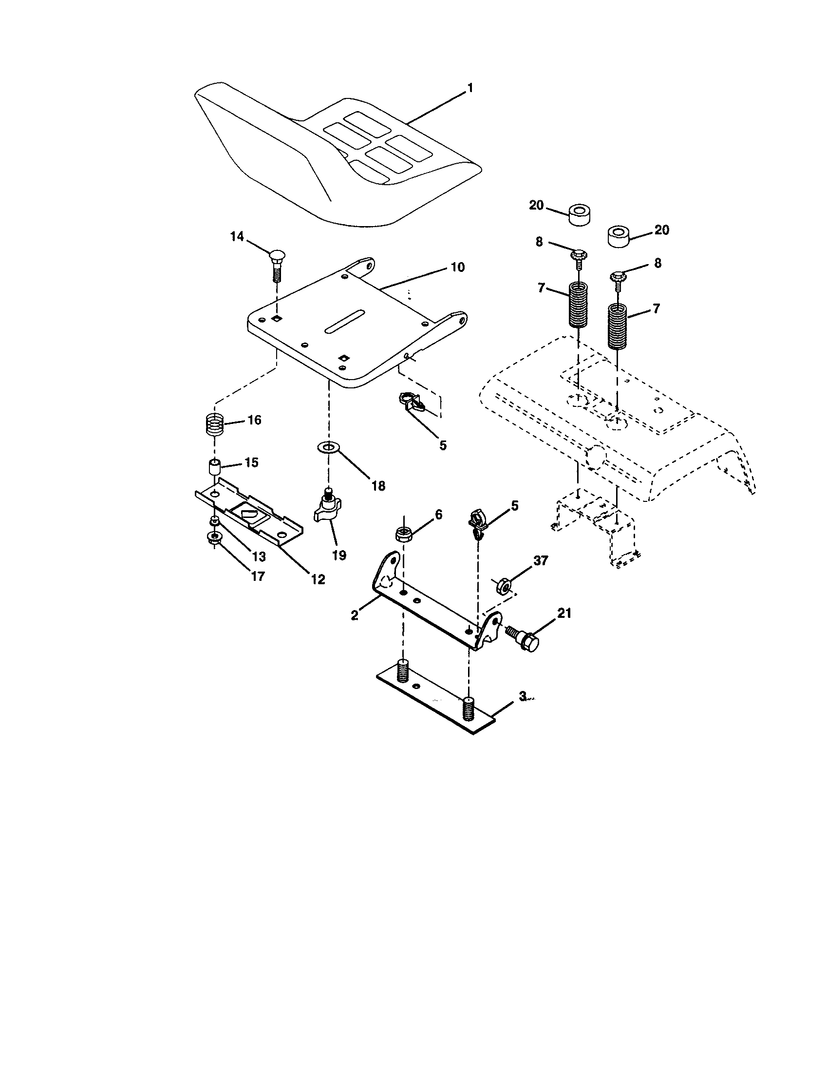 Craftsman 917276080 seat assembly diagram