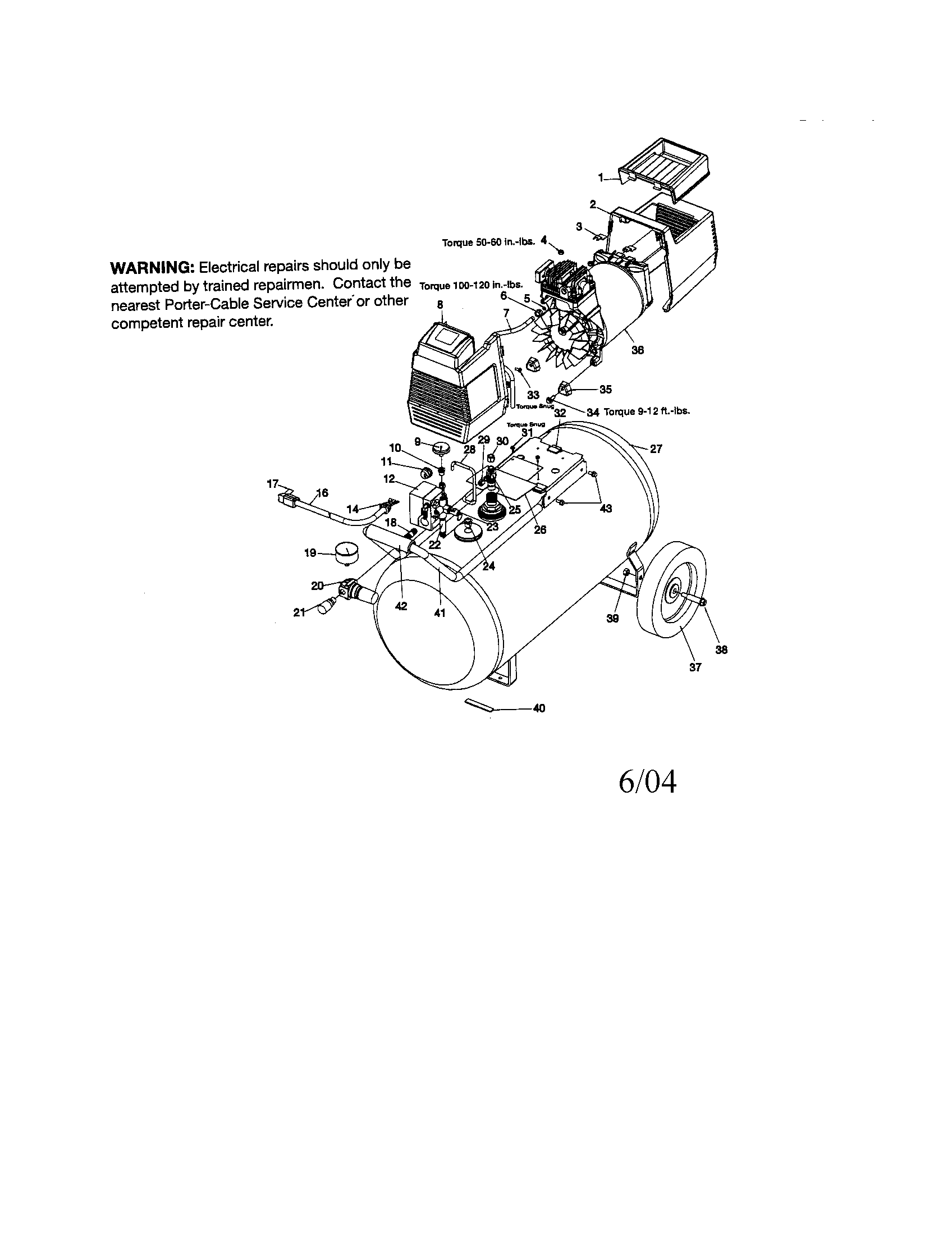 Porter Cable CPF6020 tank/shroud/gauge/fan guard diagram