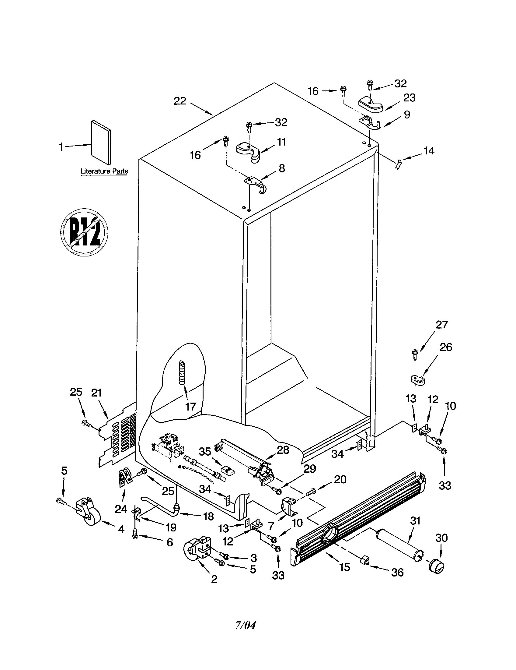 Kenmore 10656376400 cabinet diagram