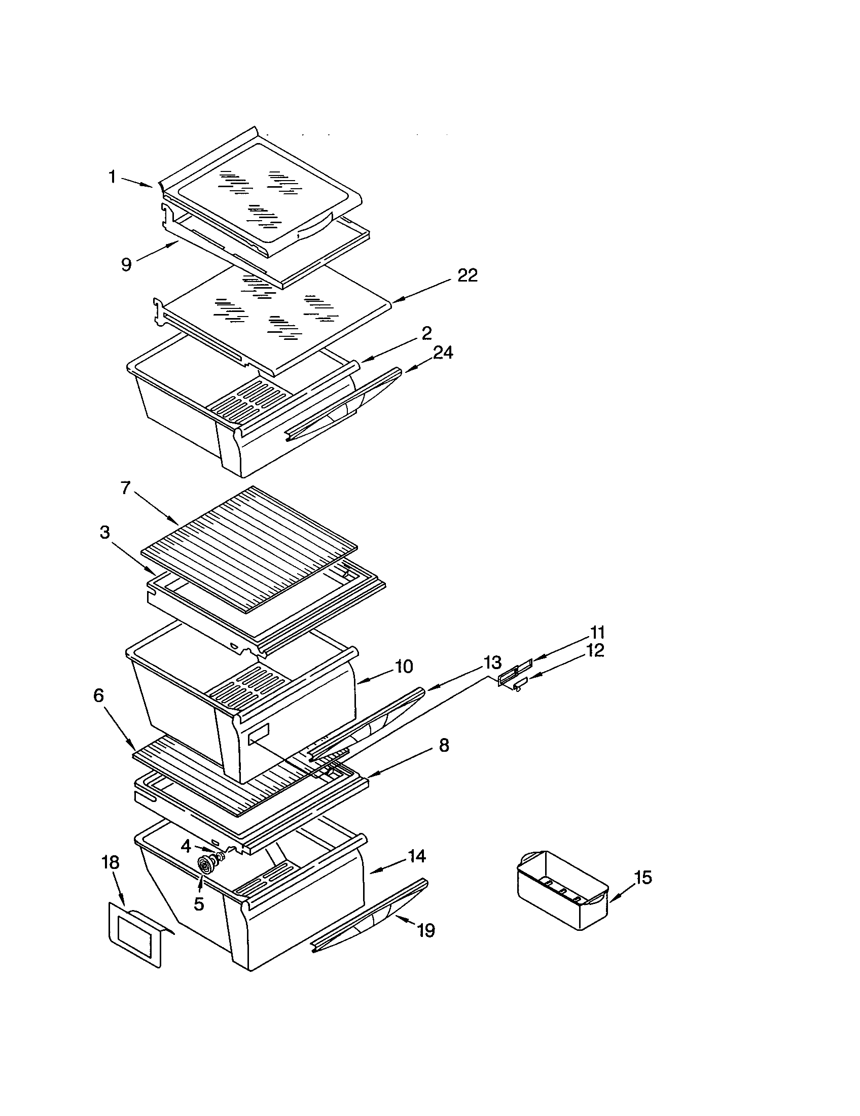 Kenmore 10656376400 refrigerator shelf diagram