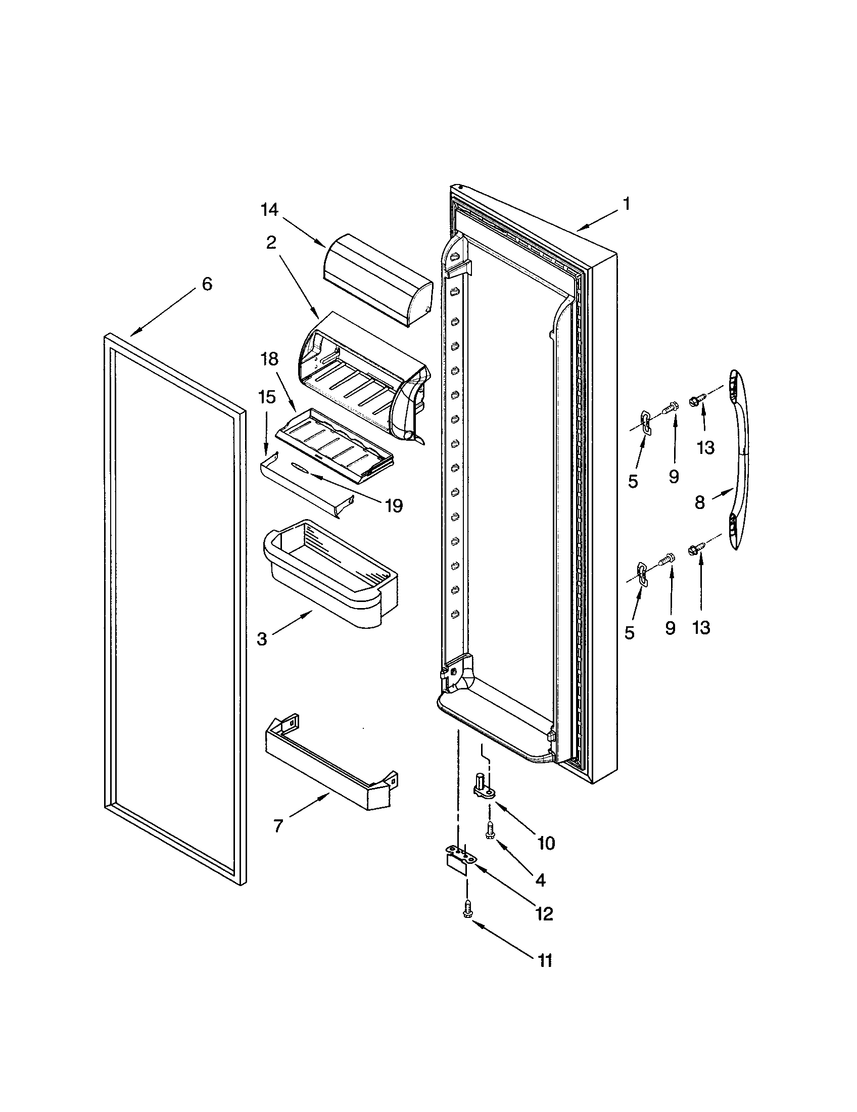 Kenmore 10656376400 refrigerator door diagram