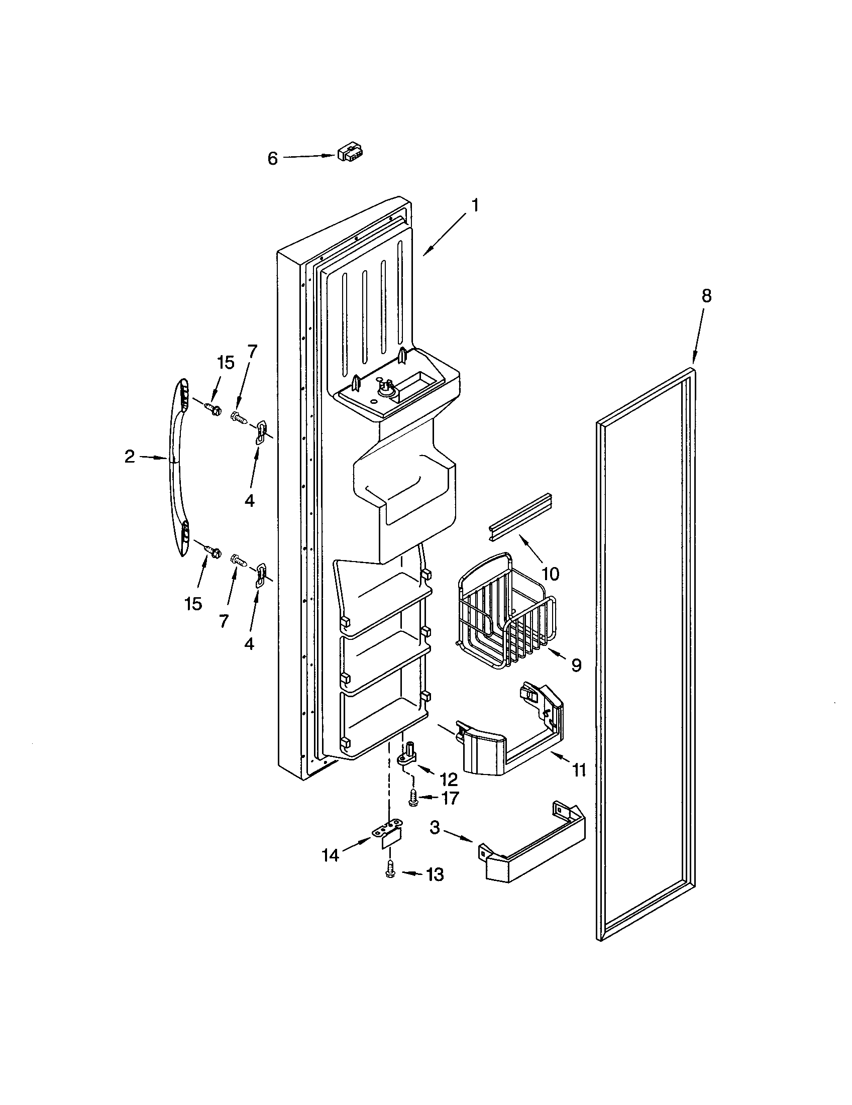 Kenmore 10656376400 freezer door diagram