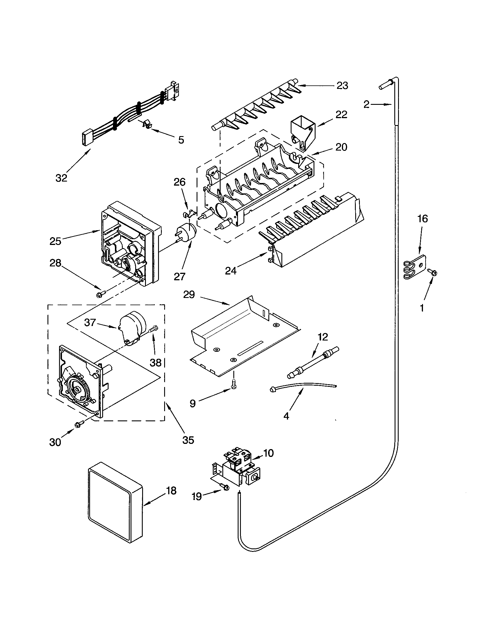 Kenmore 10656376400 icemaker diagram