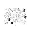 Craftsman 917388592 engine/housing/handle/wheels diagram