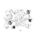 Craftsman 917388571 engine/housing/handle/wheels/bag diagram