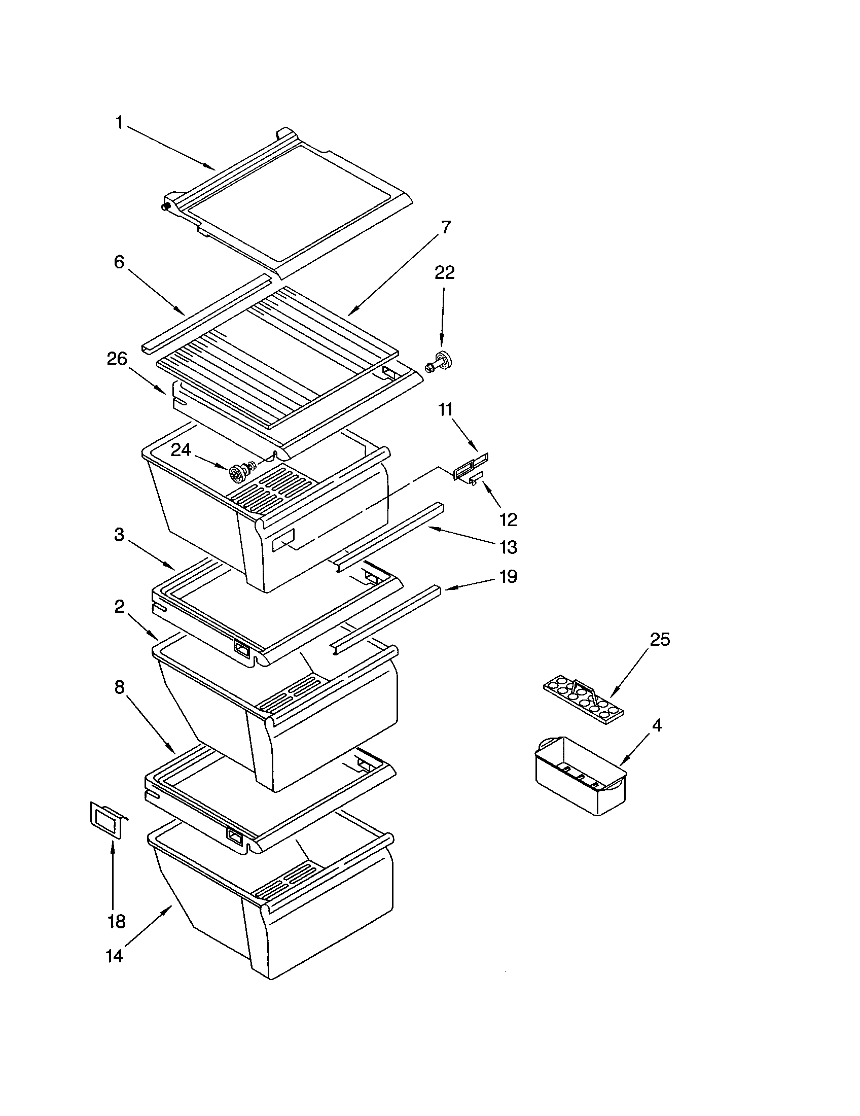 Kenmore 10654903300 refrigerator shelf diagram