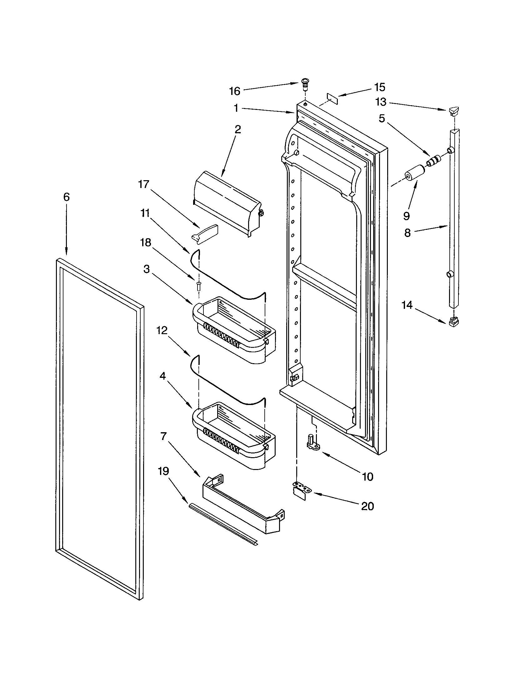 Kenmore 10654903300 refrigerator door diagram