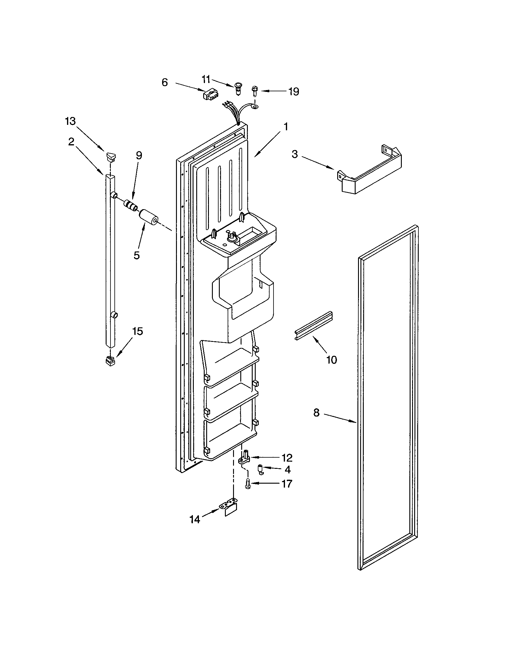 Kenmore 10654903300 freezer door diagram
