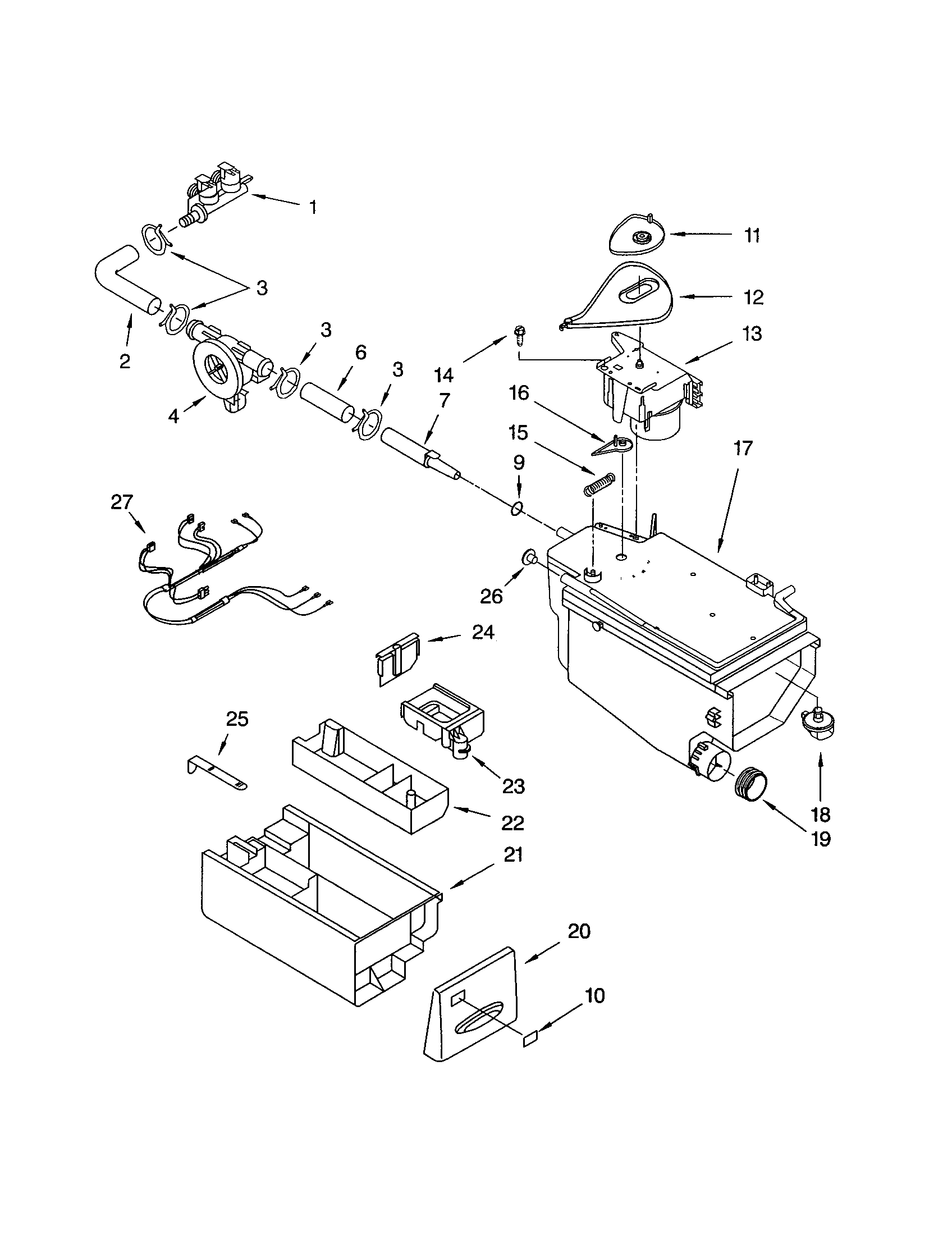 Kenmore Elite 11042926203 dispenser diagram