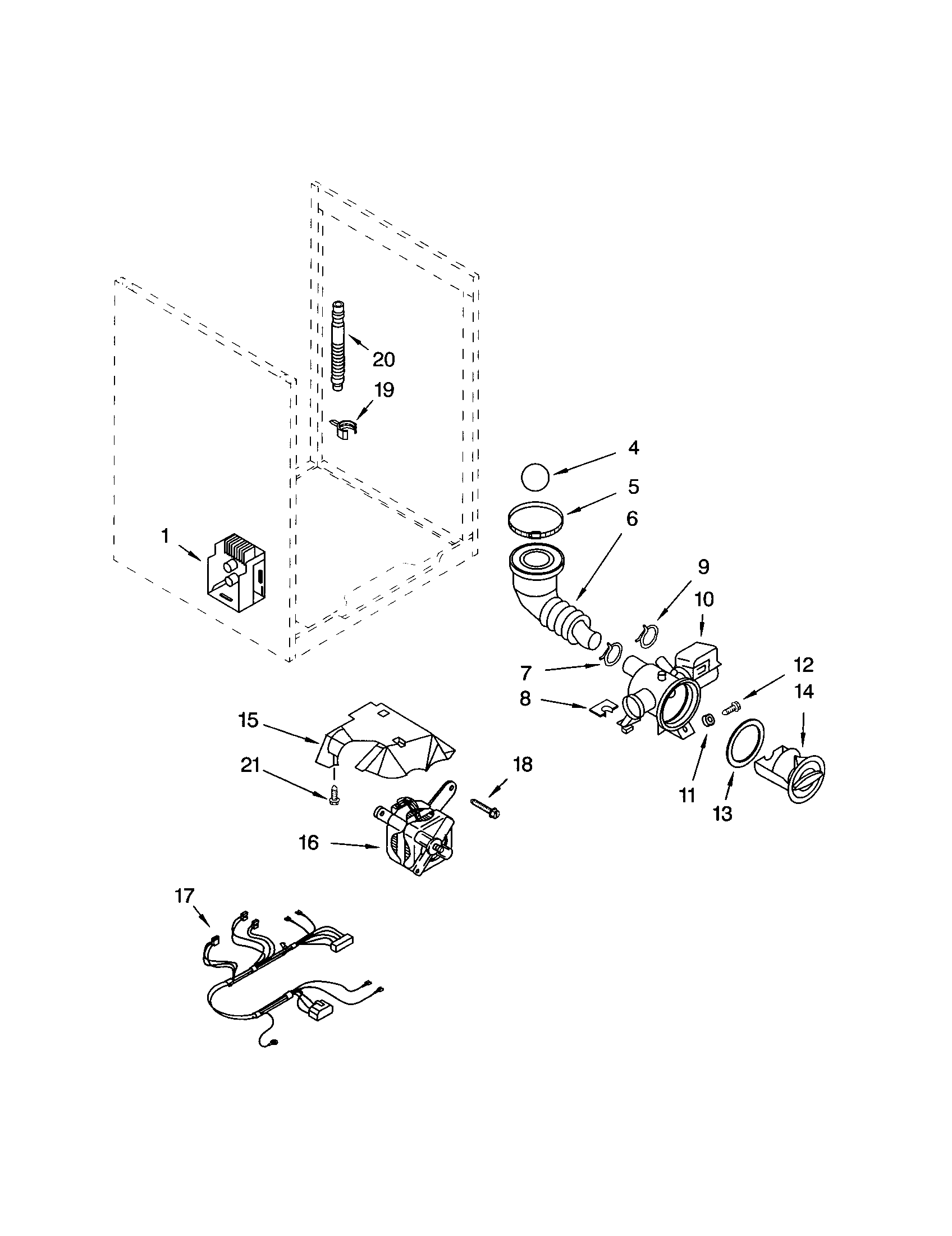 Kenmore Elite 11042926203 pump and motor diagram