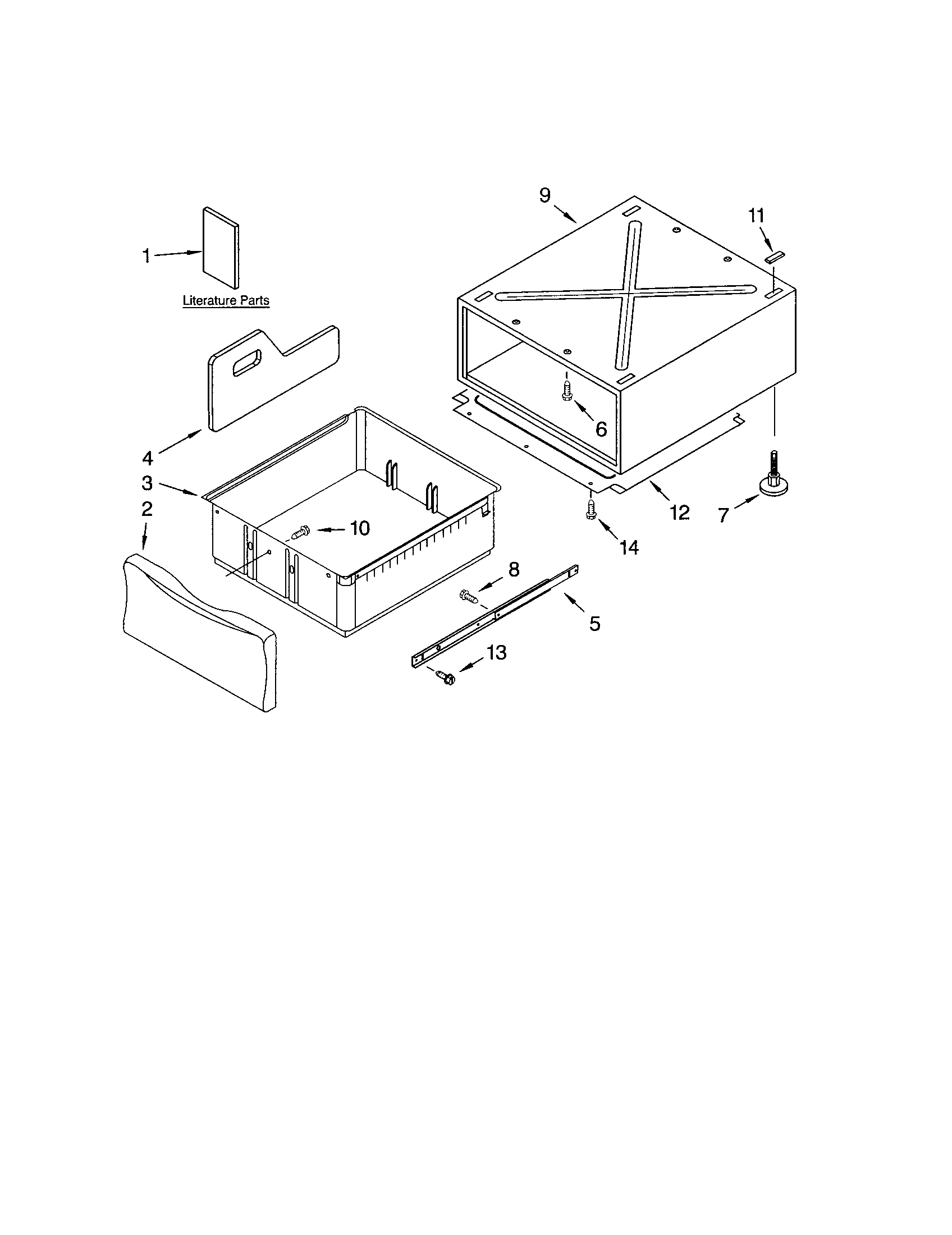 Kenmore Elite 11042926203 pedestal parts (not included) diagram