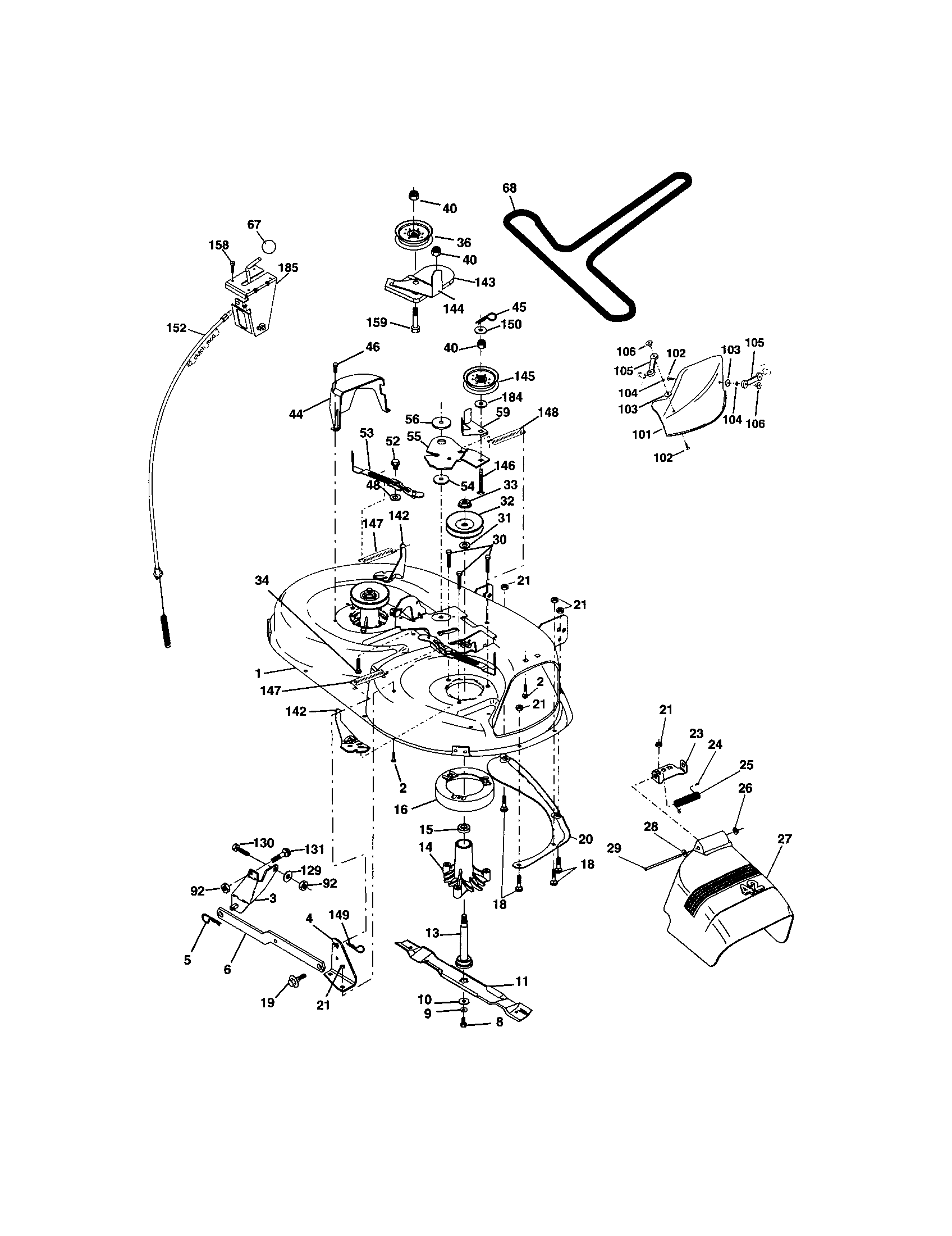 Craftsman 917273404 mower deck diagram