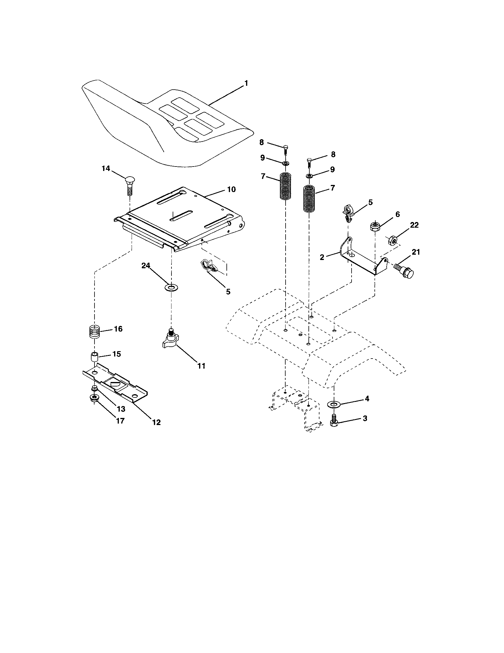 Craftsman 917273373 seat assembly diagram