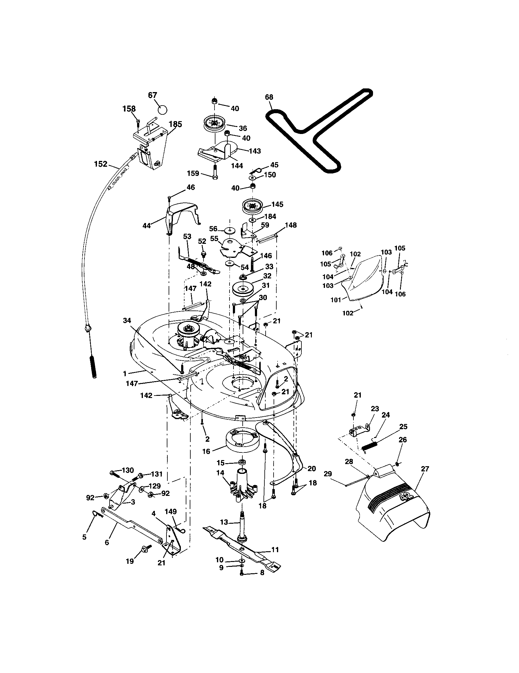 Craftsman 917273373 mower deck diagram