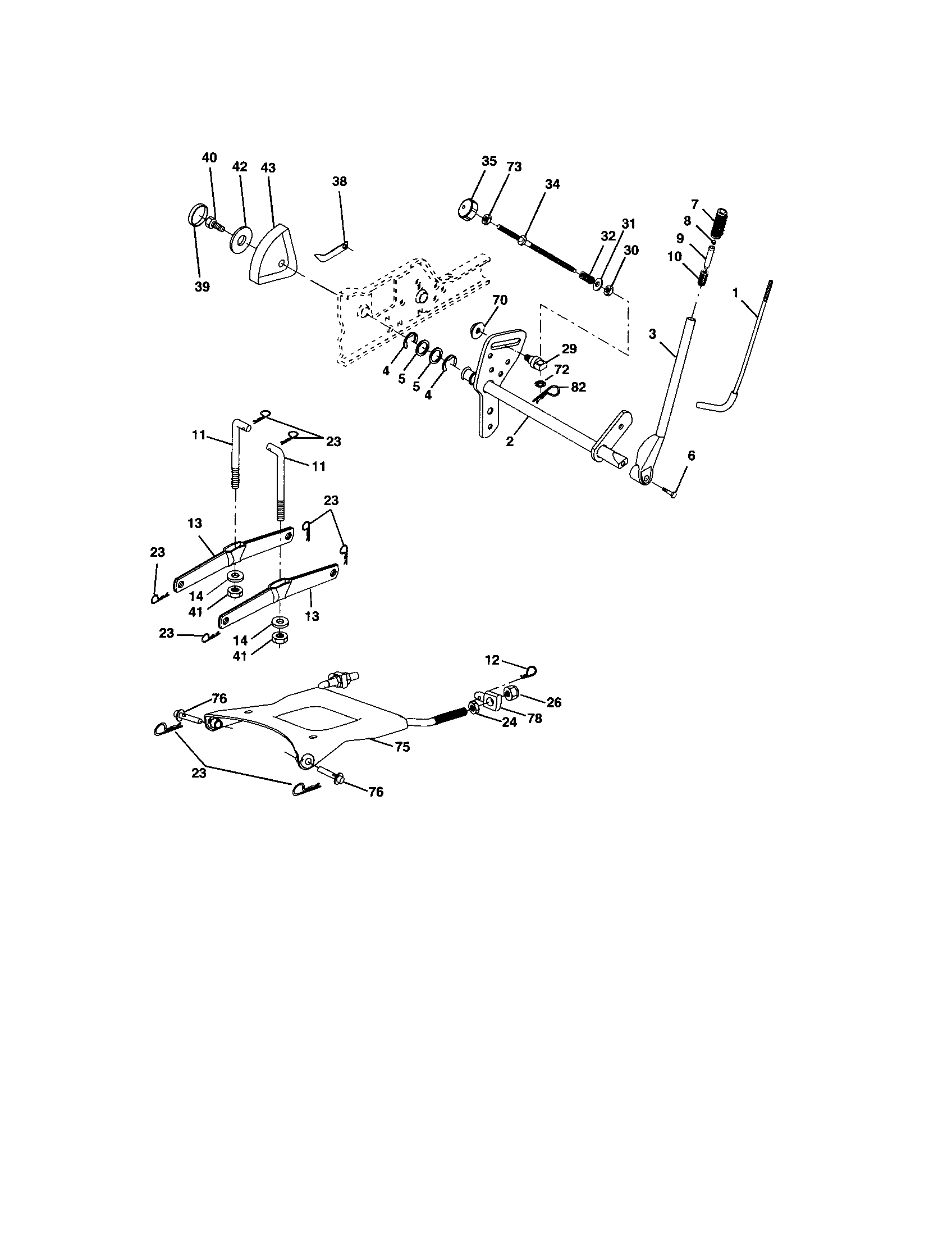 Craftsman 917276052 lift assembly diagram